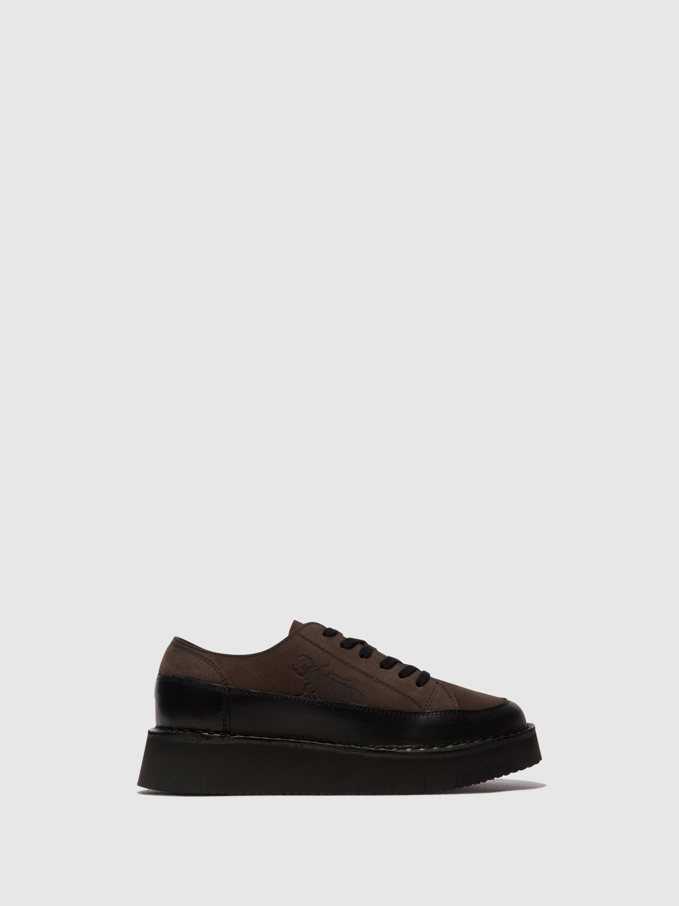 Black/Grey Fly London Lace-up Women's Sneakers | 470963RUV
