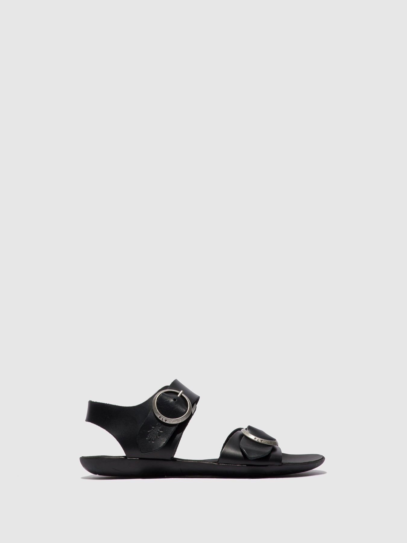 Bridle Black Fly London Buckle BRIDLE Women's Sandals | 547931BZO
