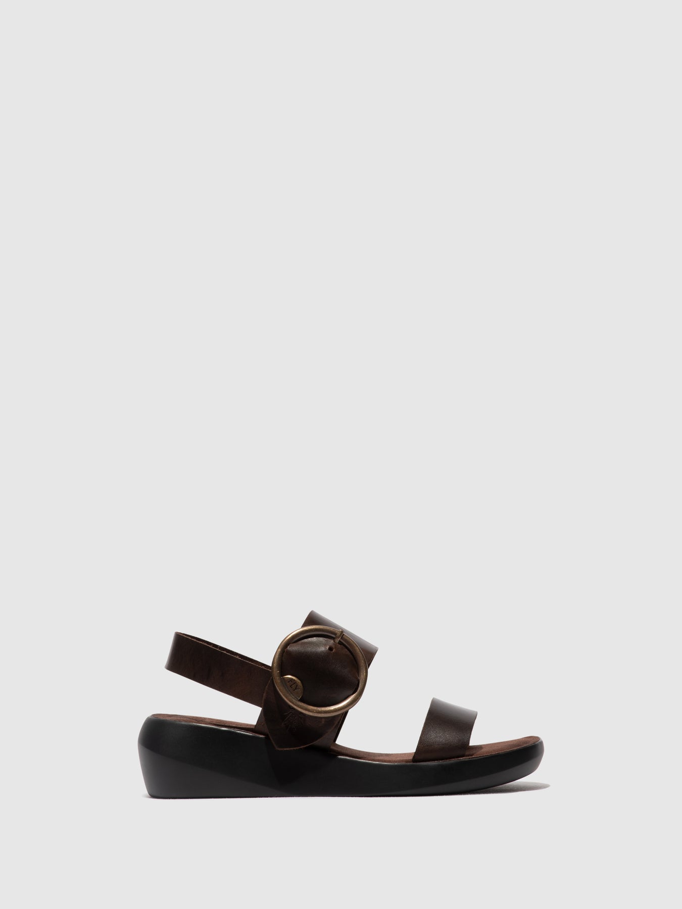 Dark Brown Fly London Sling-Back Sandals Women's Sandals | 210543QLB