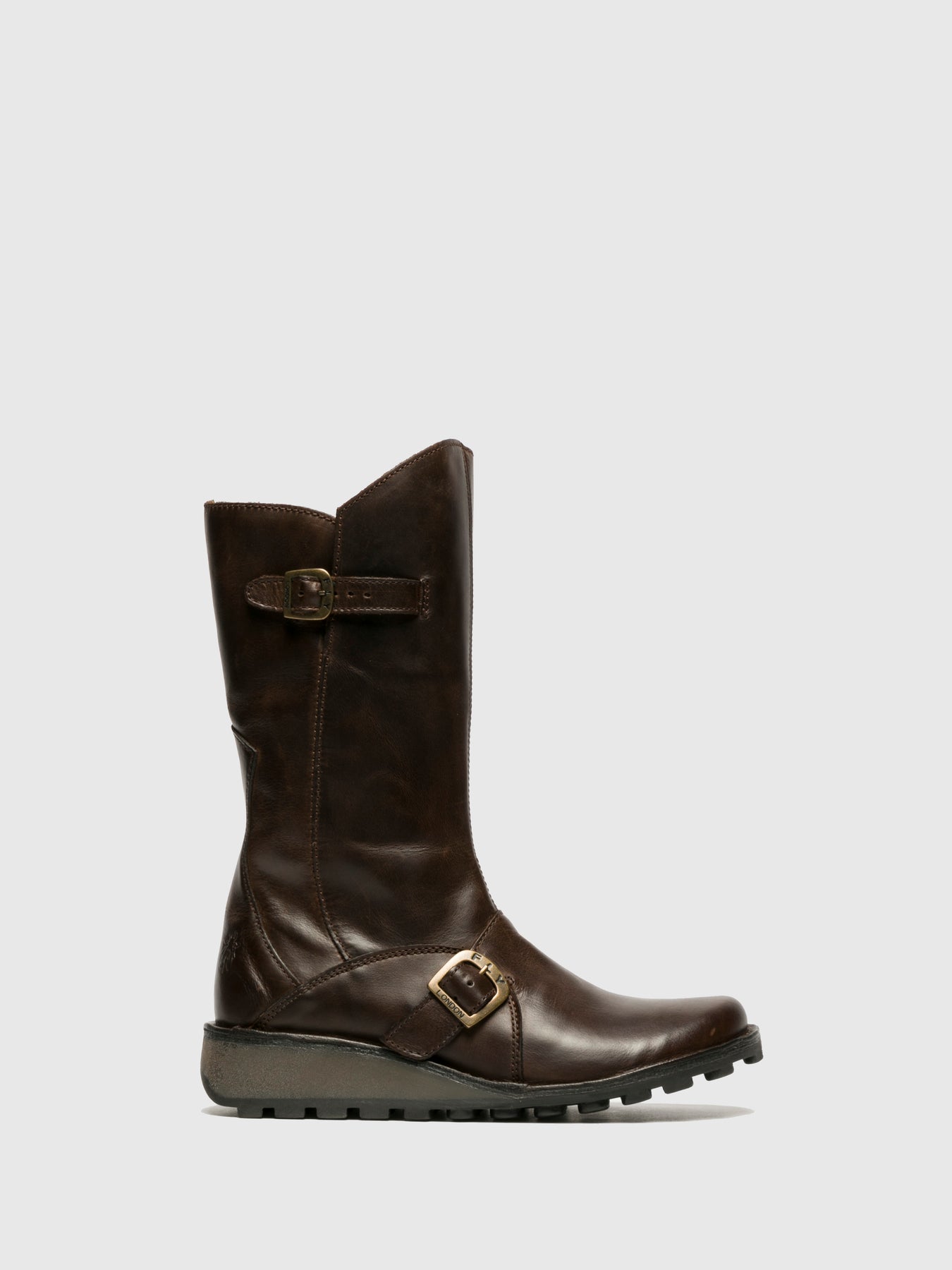 Dk Brown Fly London Buckle MES Women's Boots | 489751HNL