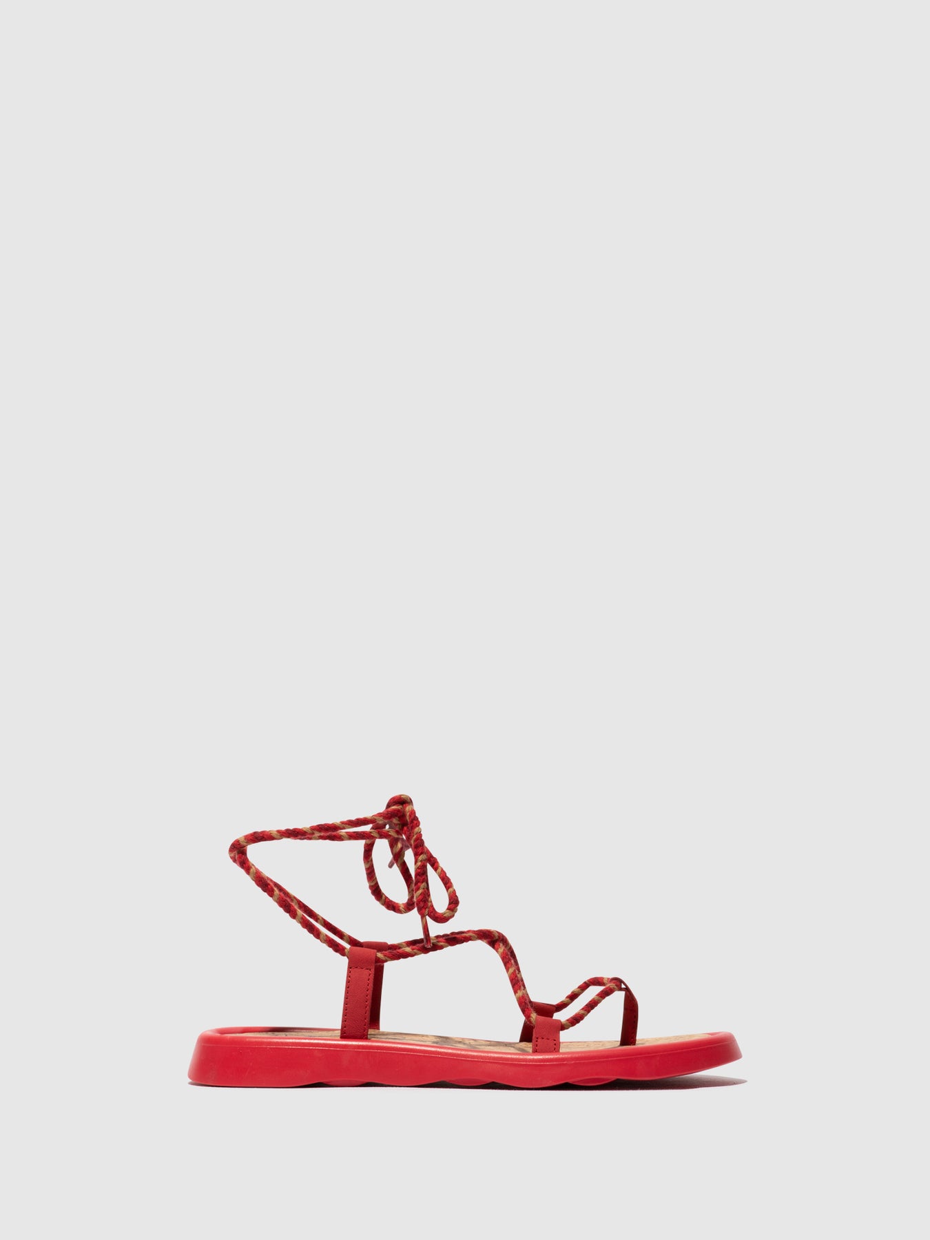 Lipstick Red Fly London Lace-up Sandals Women's Sandals | 264758DWB