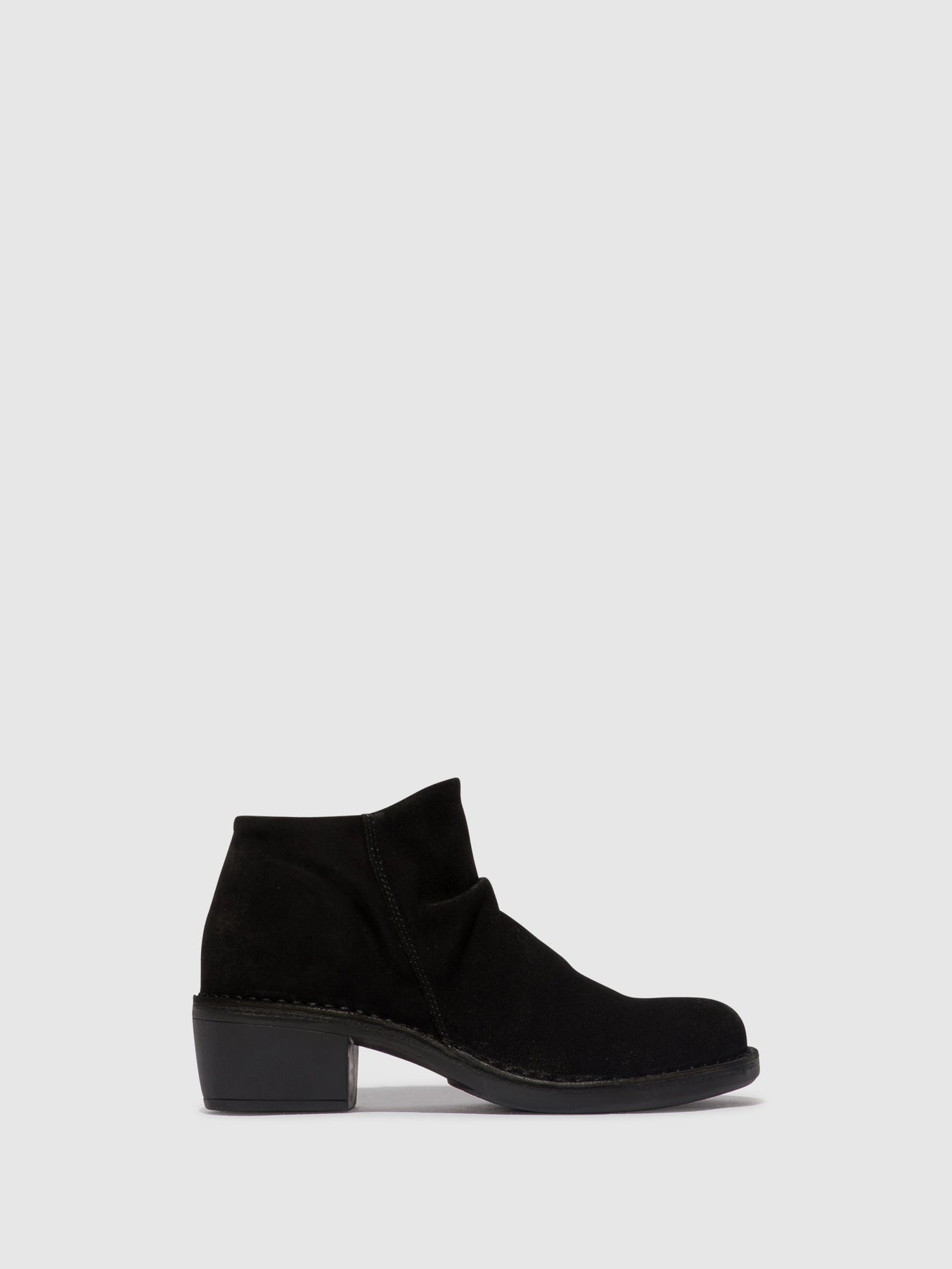 Oil Suede Black Fly London Zip Up Boots Women's Ankle Boots | 136052TXB
