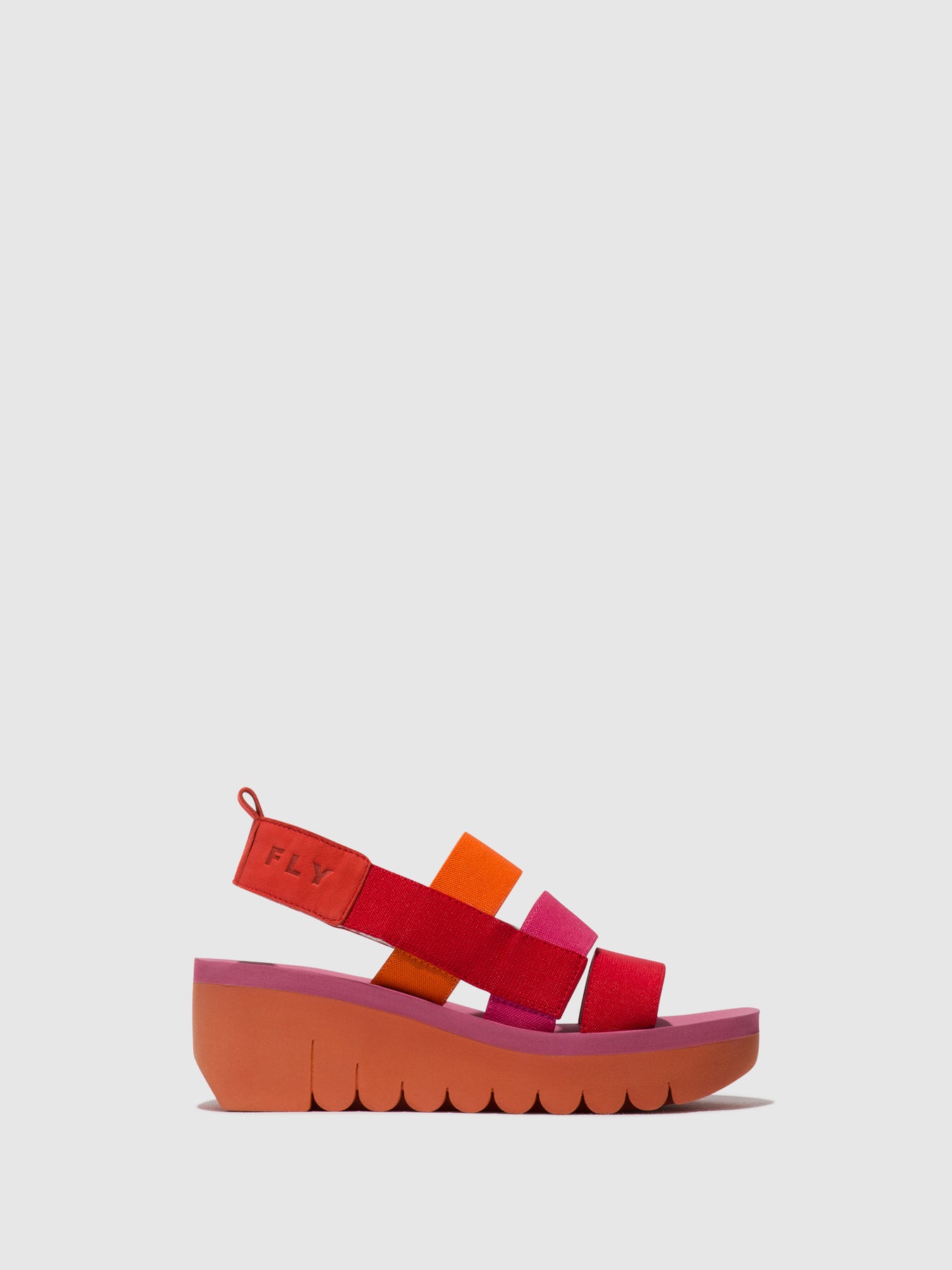 Red/Orange (Rose) Fly London Strappy Sandals Women's Sandals | 285943TOM