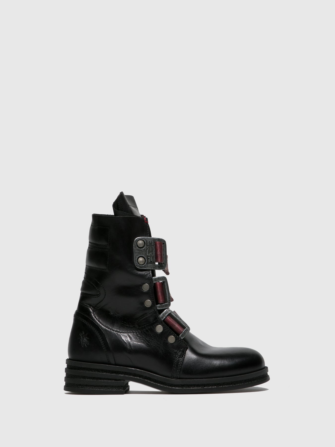 Rug Black Fly London Buckle Boots Women's Ankle Boots | 560271GYJ