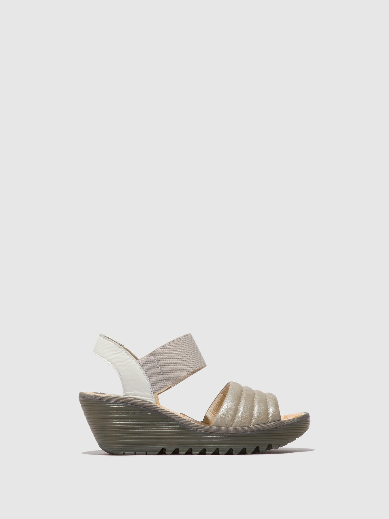 Silver/Offwhite Fly London Sling-Back Sandals Women's Sandals | 523681RPT