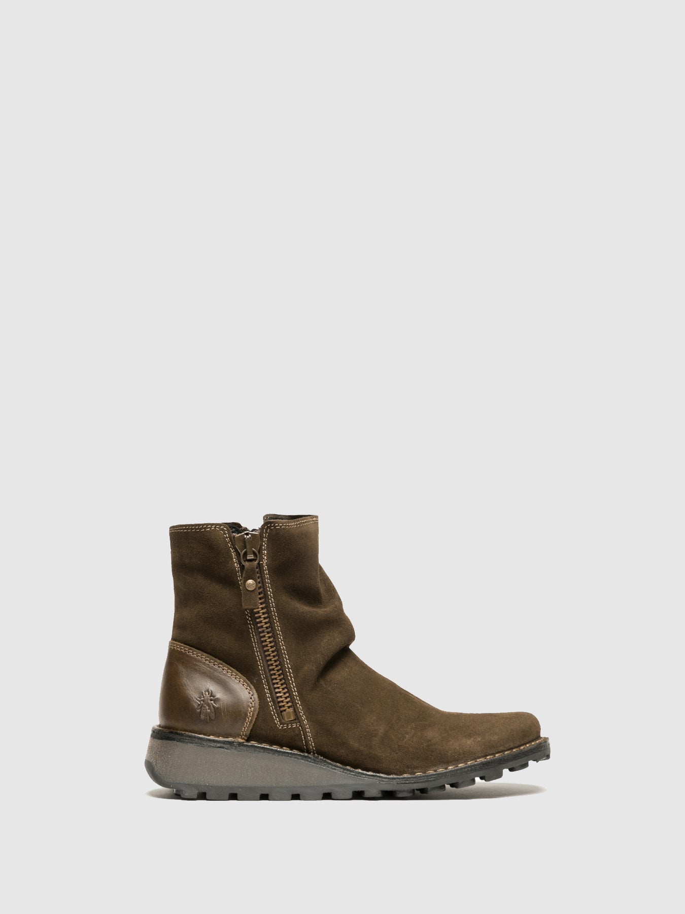 Sludge/Olive Fly London Zip Up Boots Women's Ankle Boots | 530742PQV