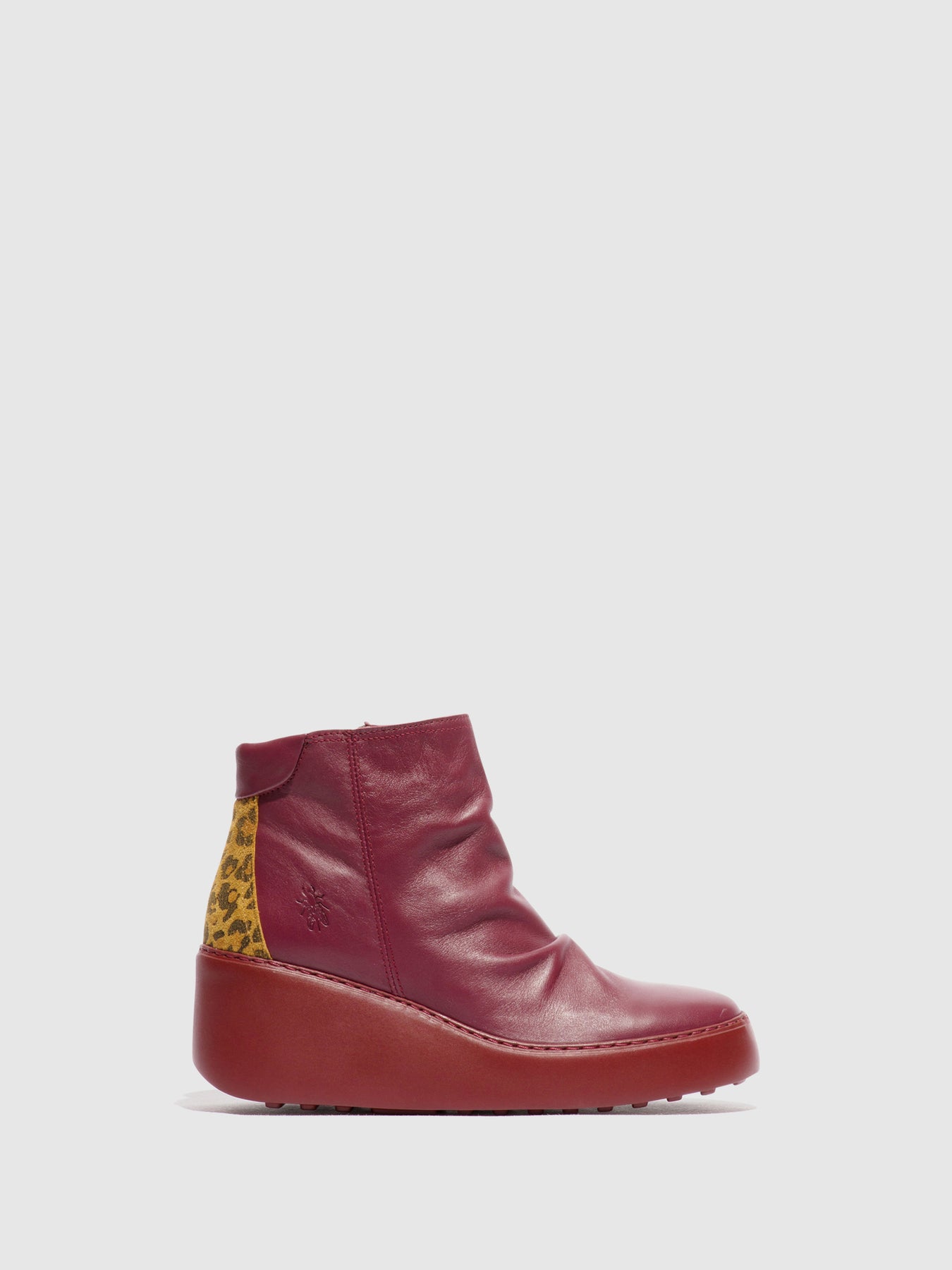 Wine/Tan Fly London Zip Up Boots Women's Ankle Boots | 045896YVI