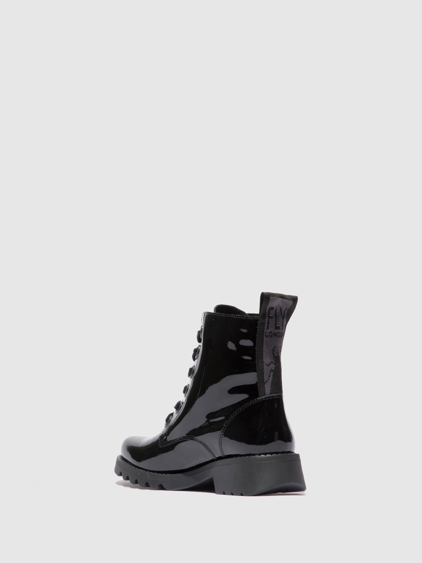 Atlantis Black (Black Sole) Fly London Lace-up Boots Women's Ankle Boots | 240916DBG
