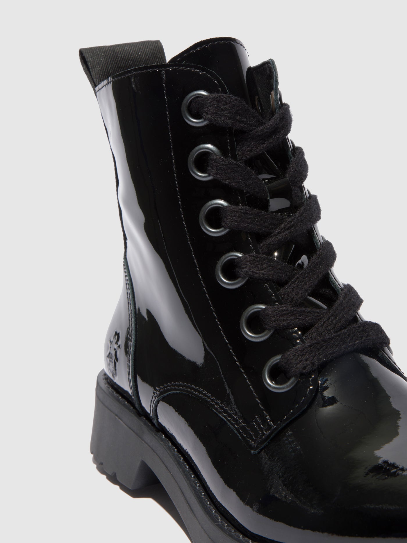 Atlantis Black (Black Sole) Fly London Lace-up Boots Women's Ankle Boots | 240916DBG