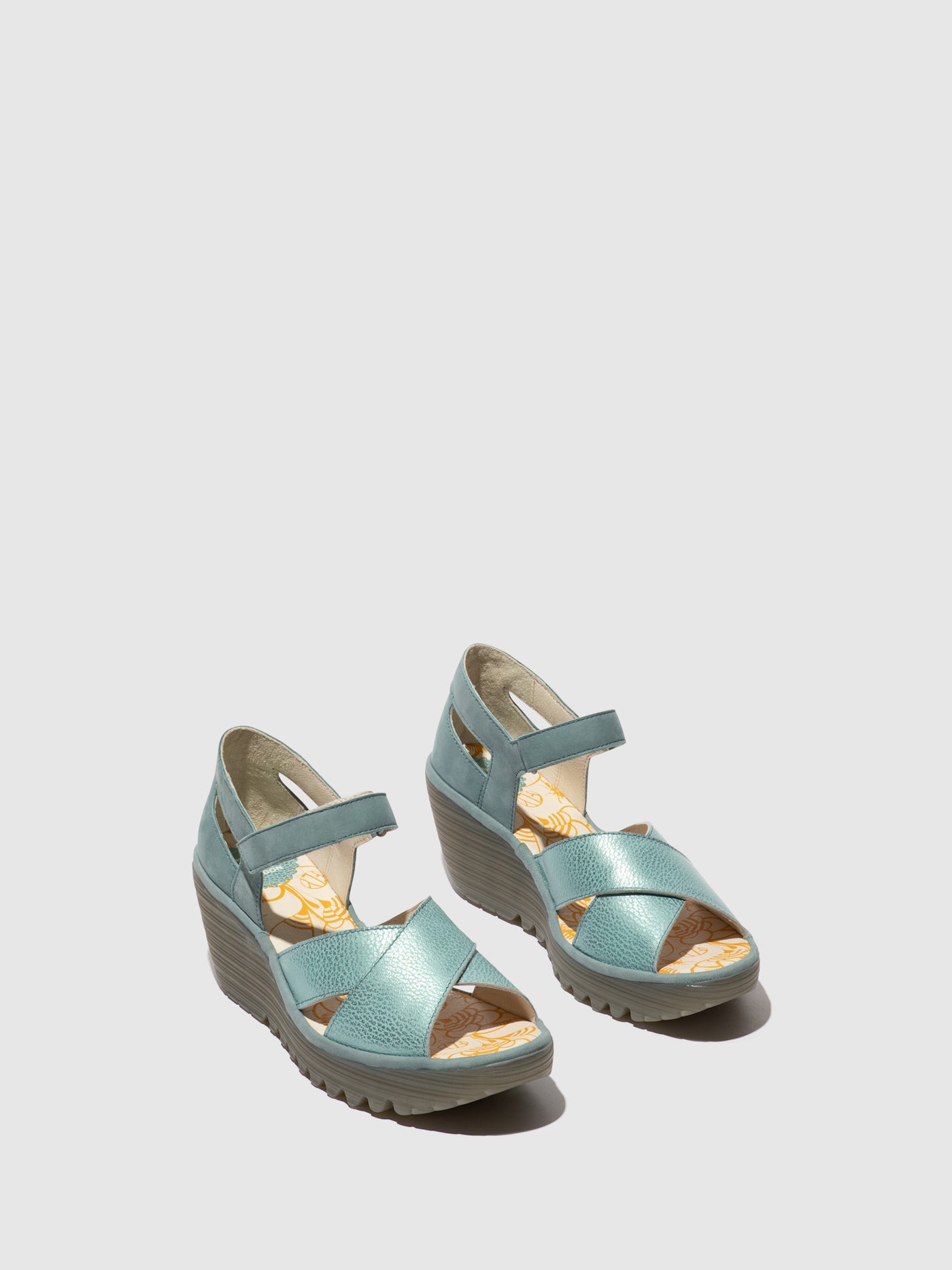 Azurre/Pale Blue Fly London Ankle Strap Sandals Women's Sandals | 802563XHP