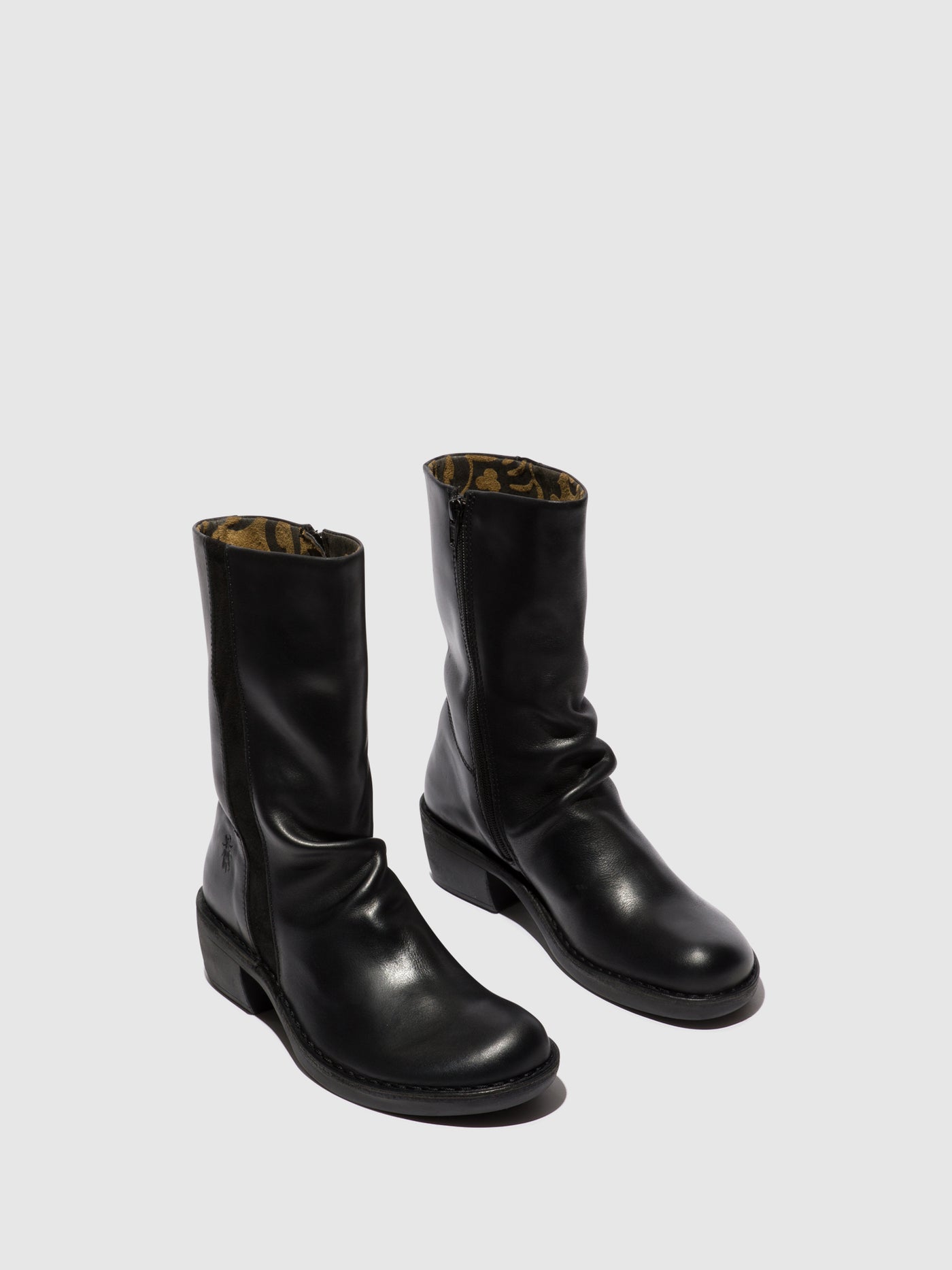 Black/Black Fly London Zip Up Boots Women's Boots | 256018KPG