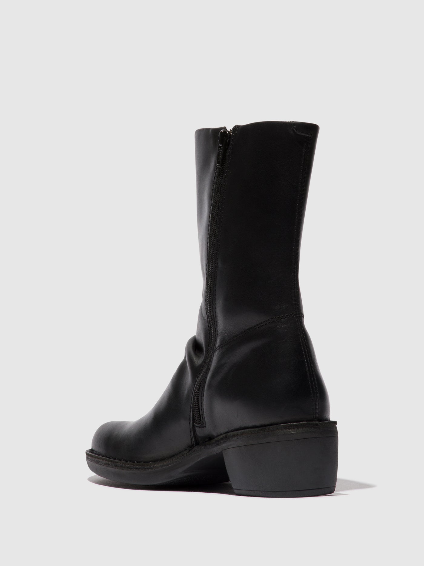 Black/Black Fly London Zip Up Boots Women's Boots | 256018KPG
