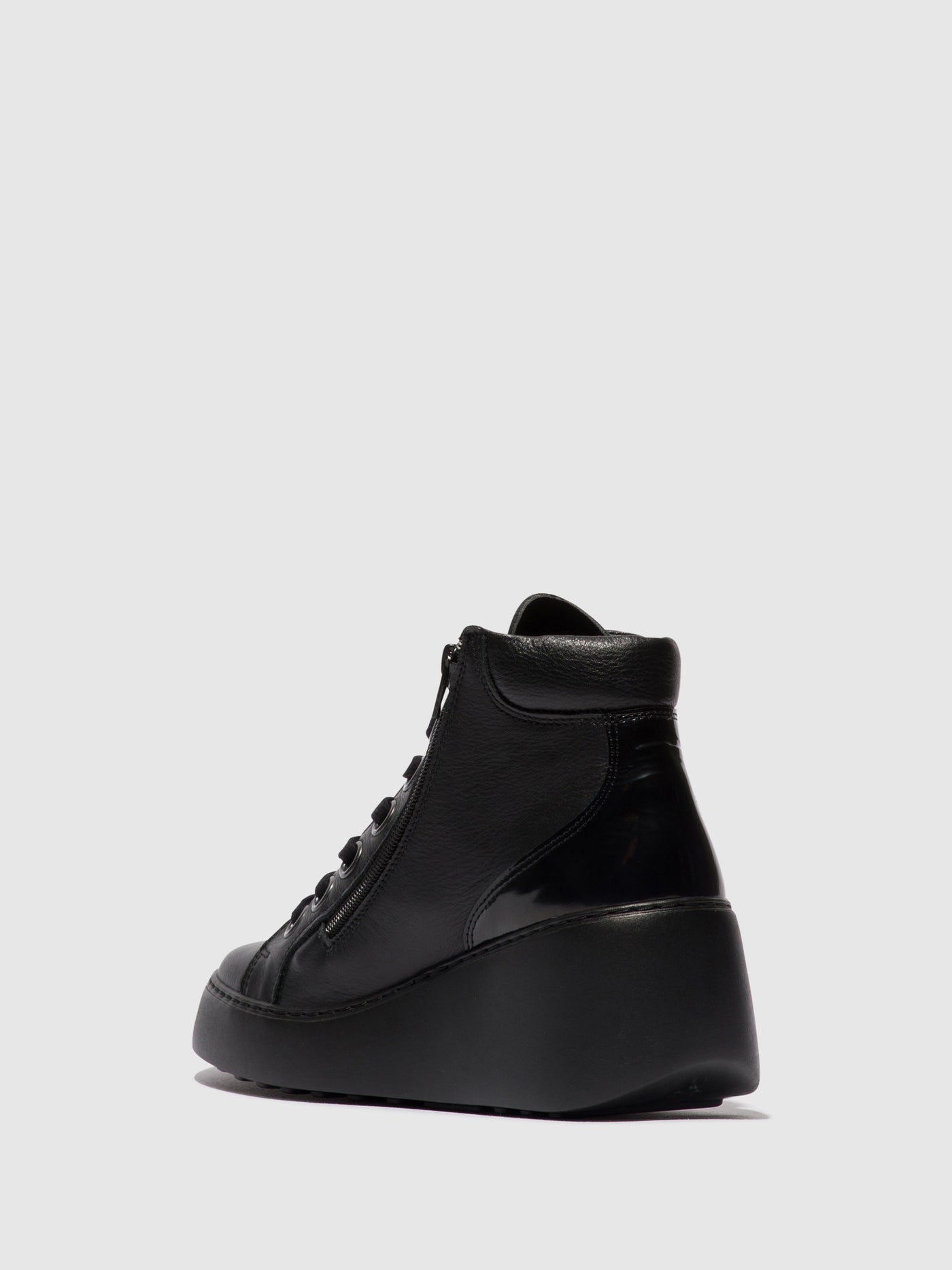 Black (Black Sole) Fly London Lace-up Boots Women's Ankle Boots | 018273PVO