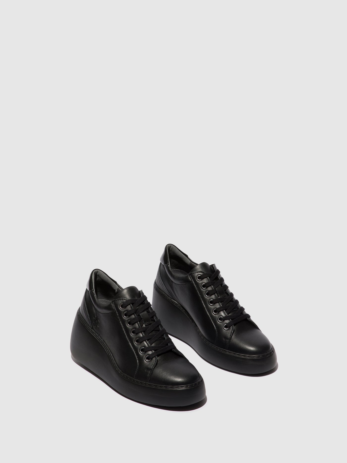 Black (Black Sole) Fly London Lace-up Women's Sneakers | 487639UOS