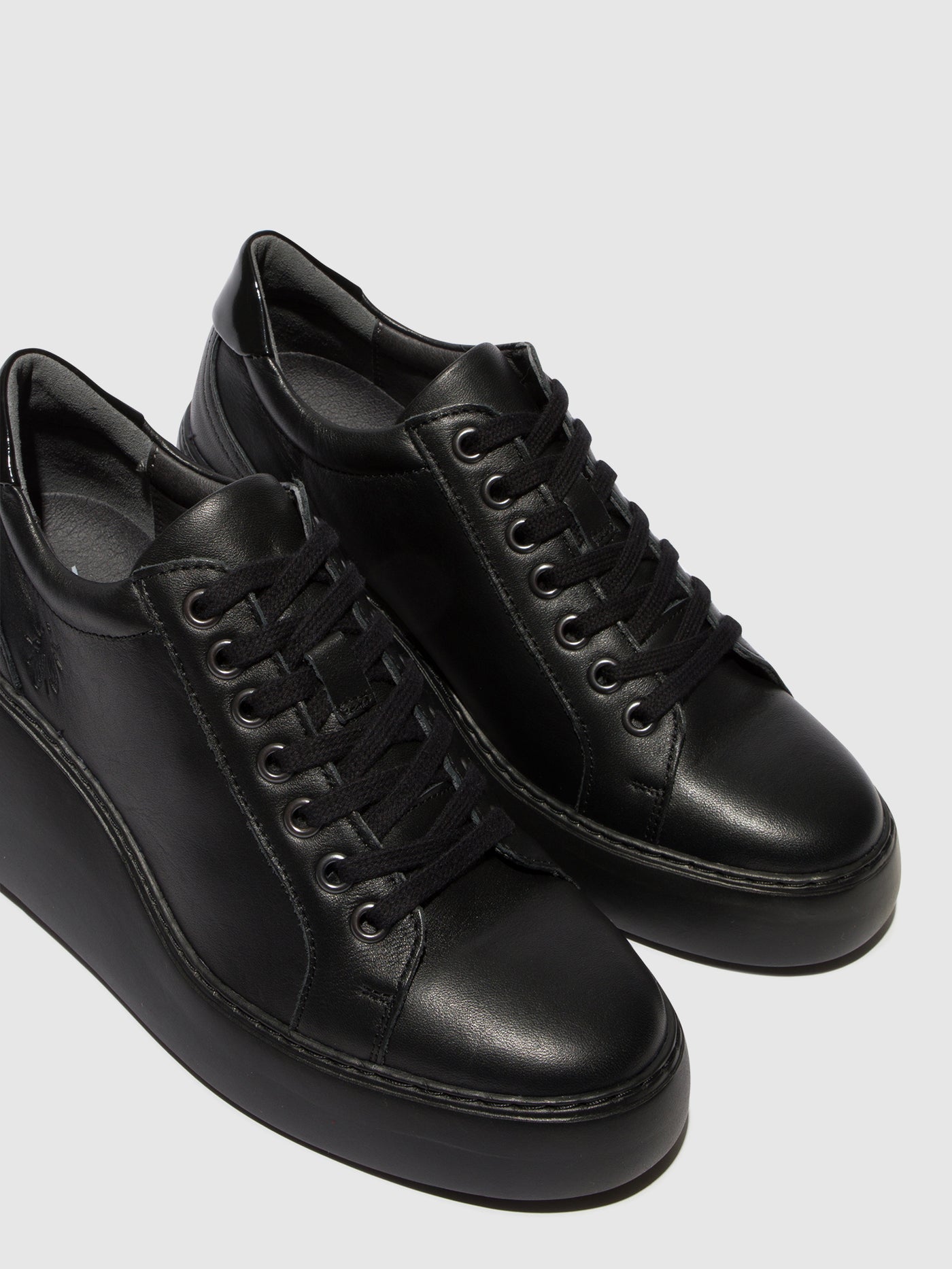Black (Black Sole) Fly London Lace-up Women's Sneakers | 487639UOS