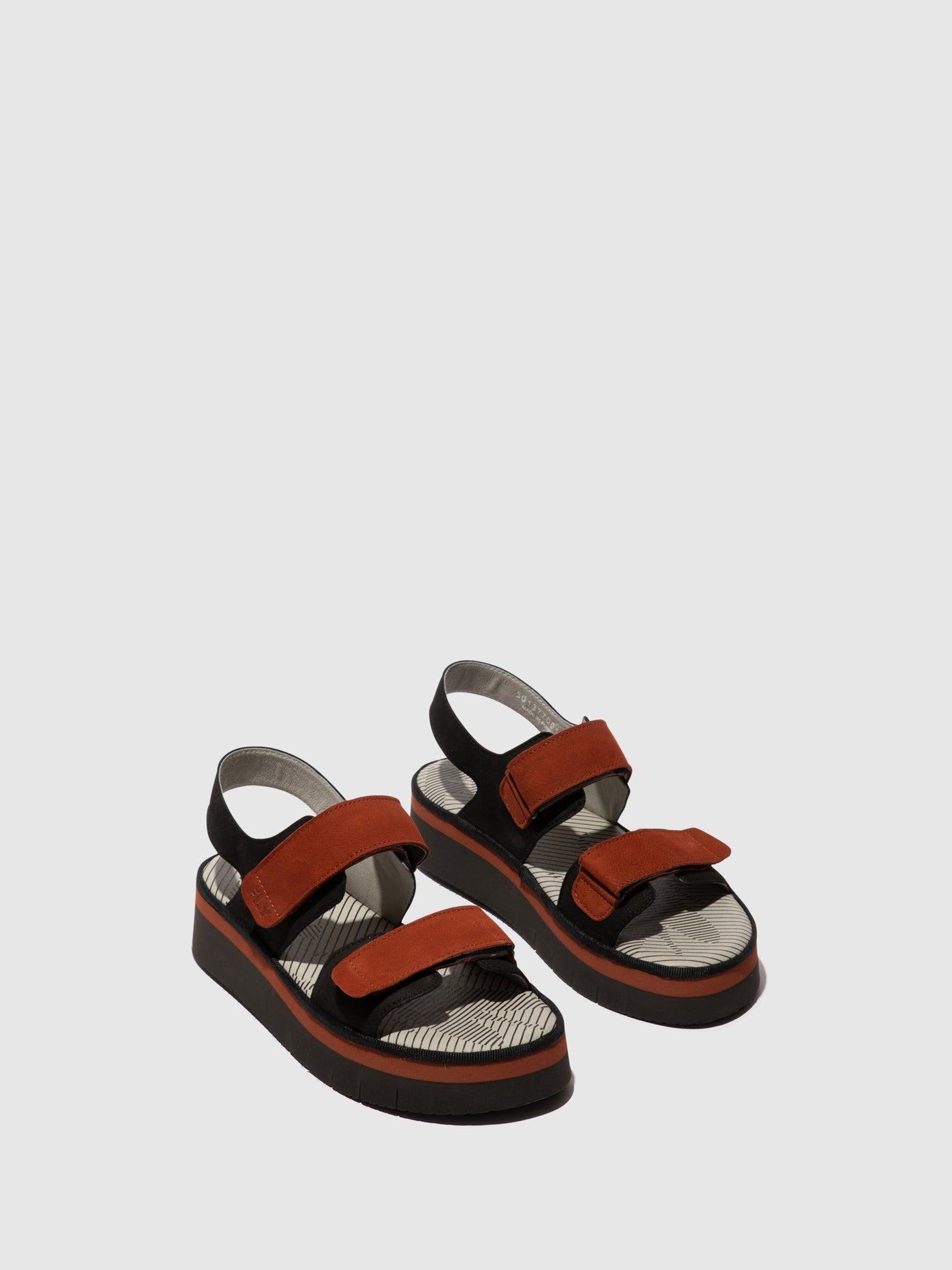 Black/Brick Fly London Sling-Back Sandals Women's Sandals | 381297ILQ