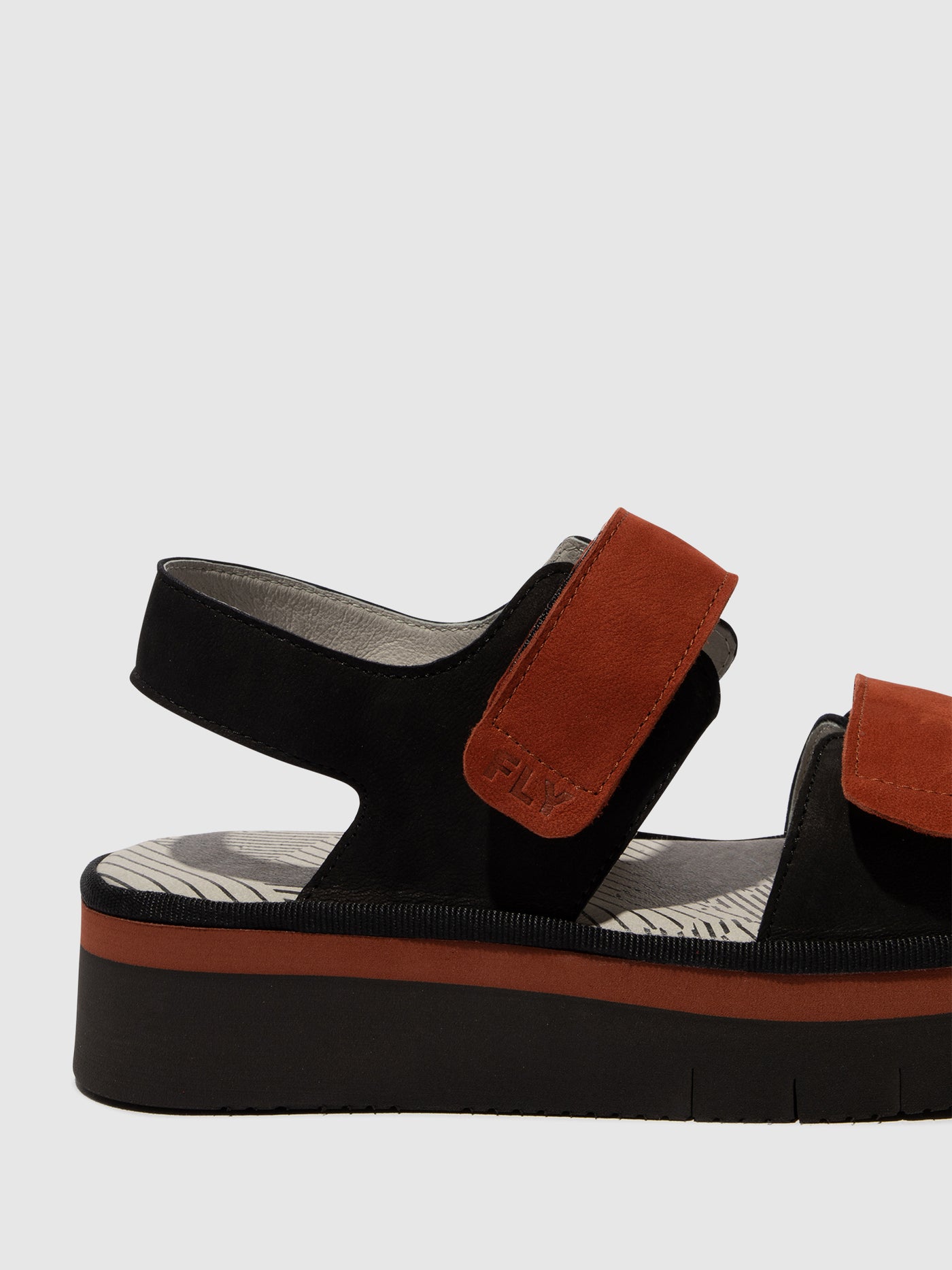Black/Brick Fly London Sling-Back Sandals Women's Sandals | 381297ILQ