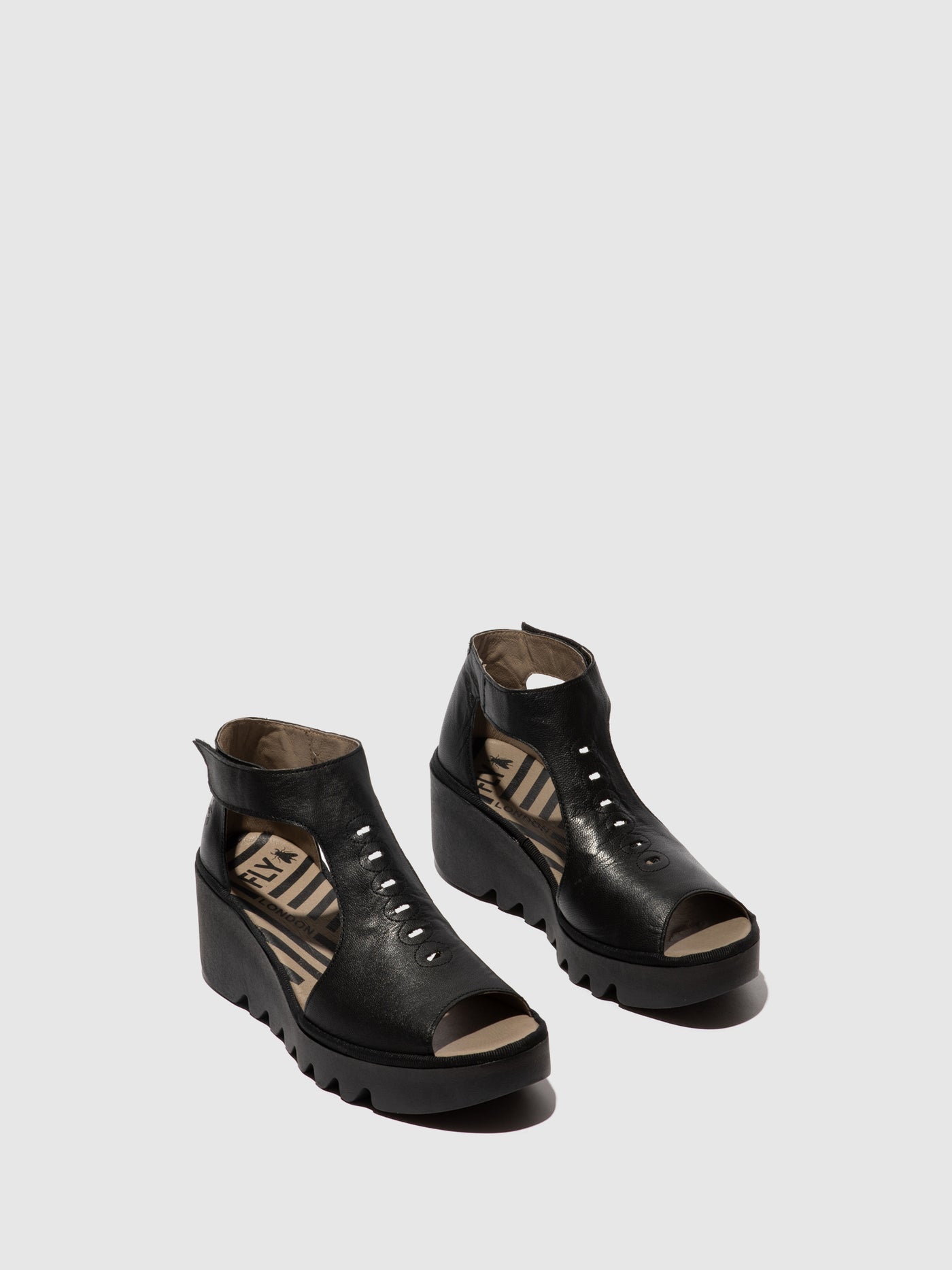 Black Fly London T-Strap Sandals Women's Sandals | 415076VMI