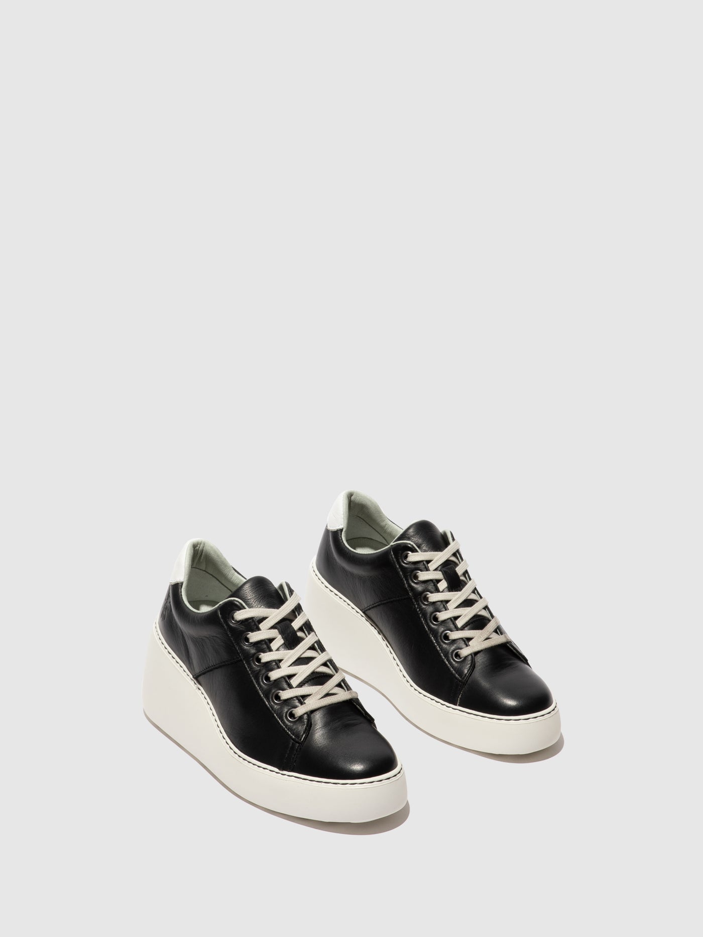 Black/White Fly London Lace-up Men's Sneakers | 875423JKY
