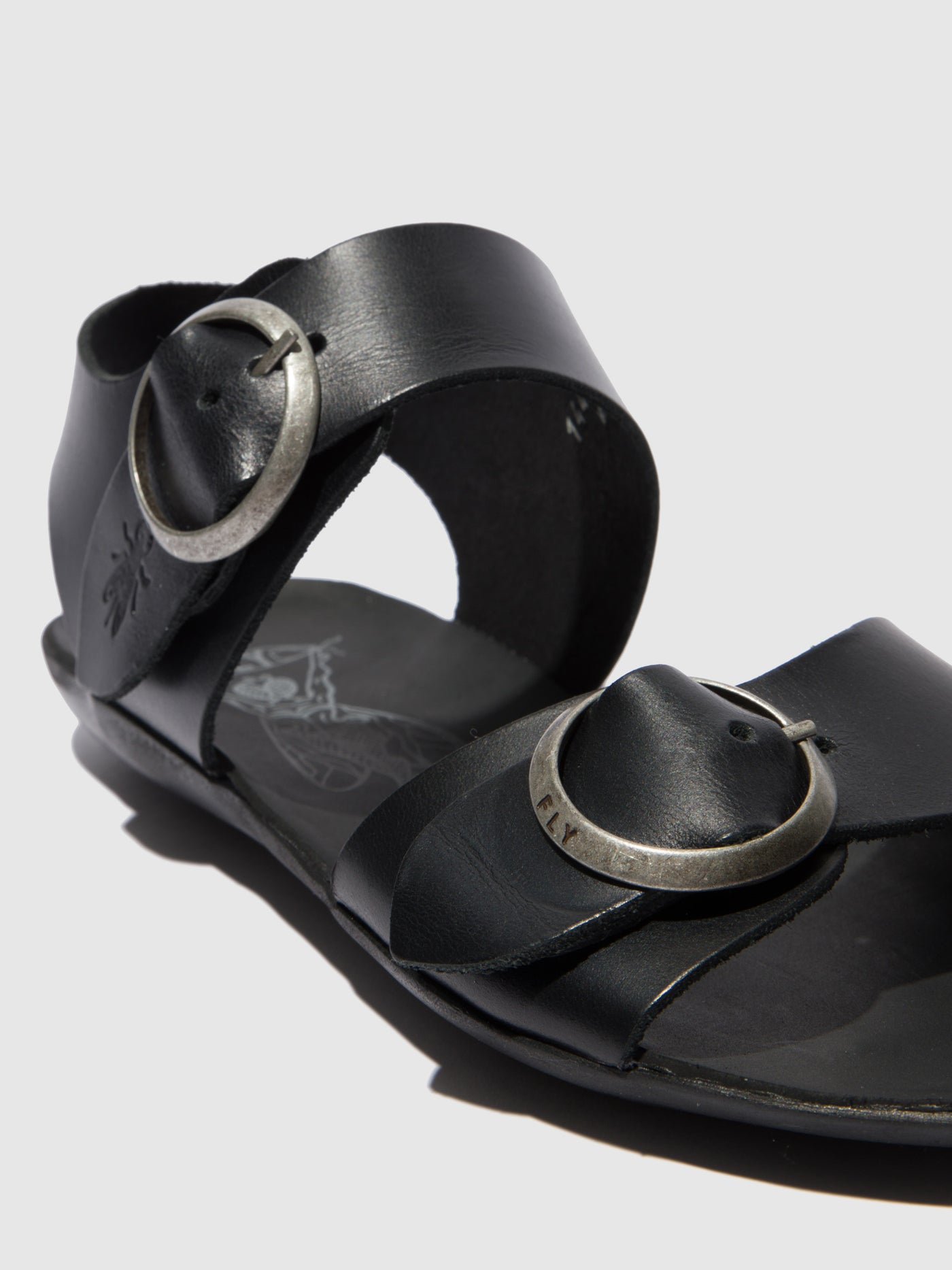 Bridle Black Fly London Buckle BRIDLE Women's Sandals | 547931BZO