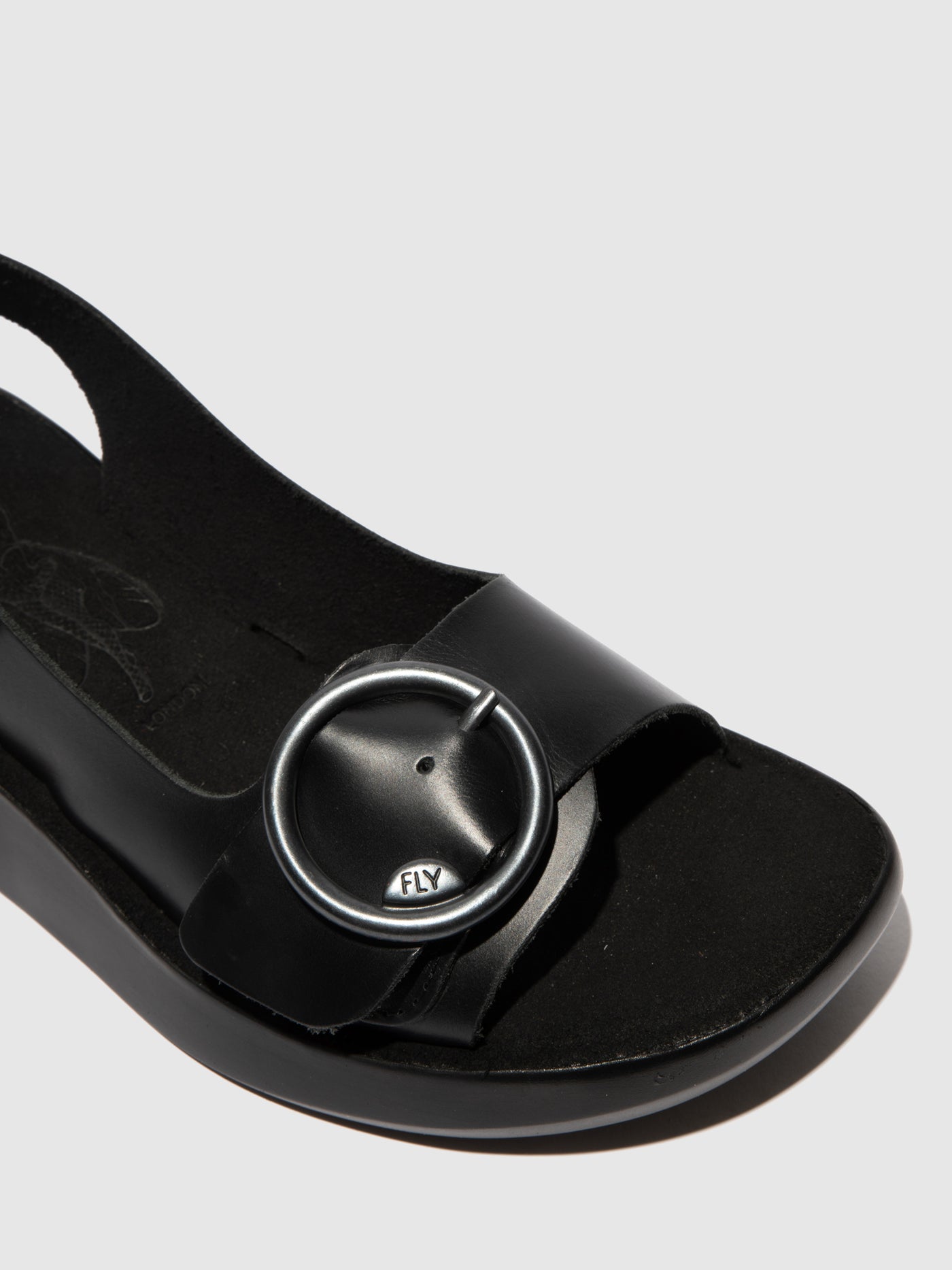 Bridle Black Fly London Sling-Back Sandals Women's Sandals | 497801KZU