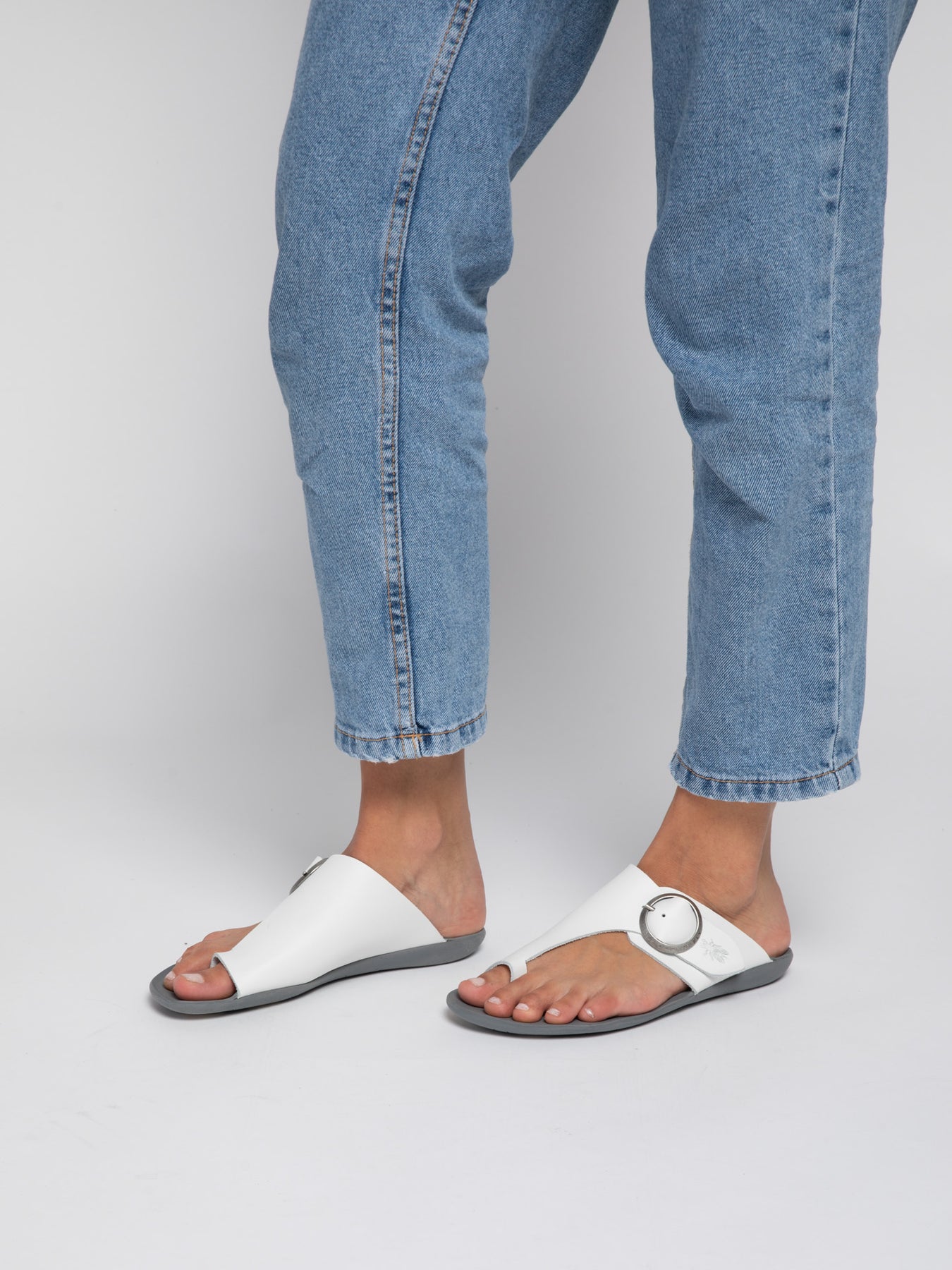 Bridle Off White Fly London Open Toe Women\'s Mules | 967325FBK