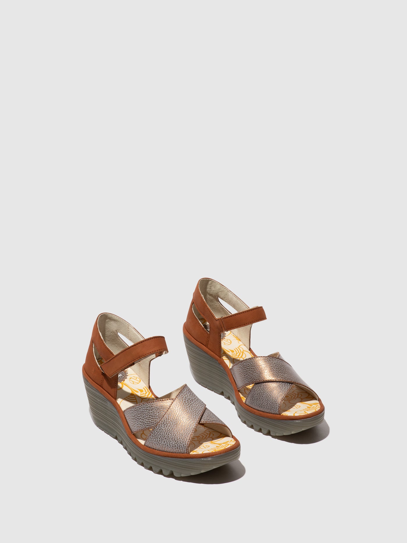 Bronze/Tan Fly London Ankle Strap Sandals Women's Sandals | 618973MSQ