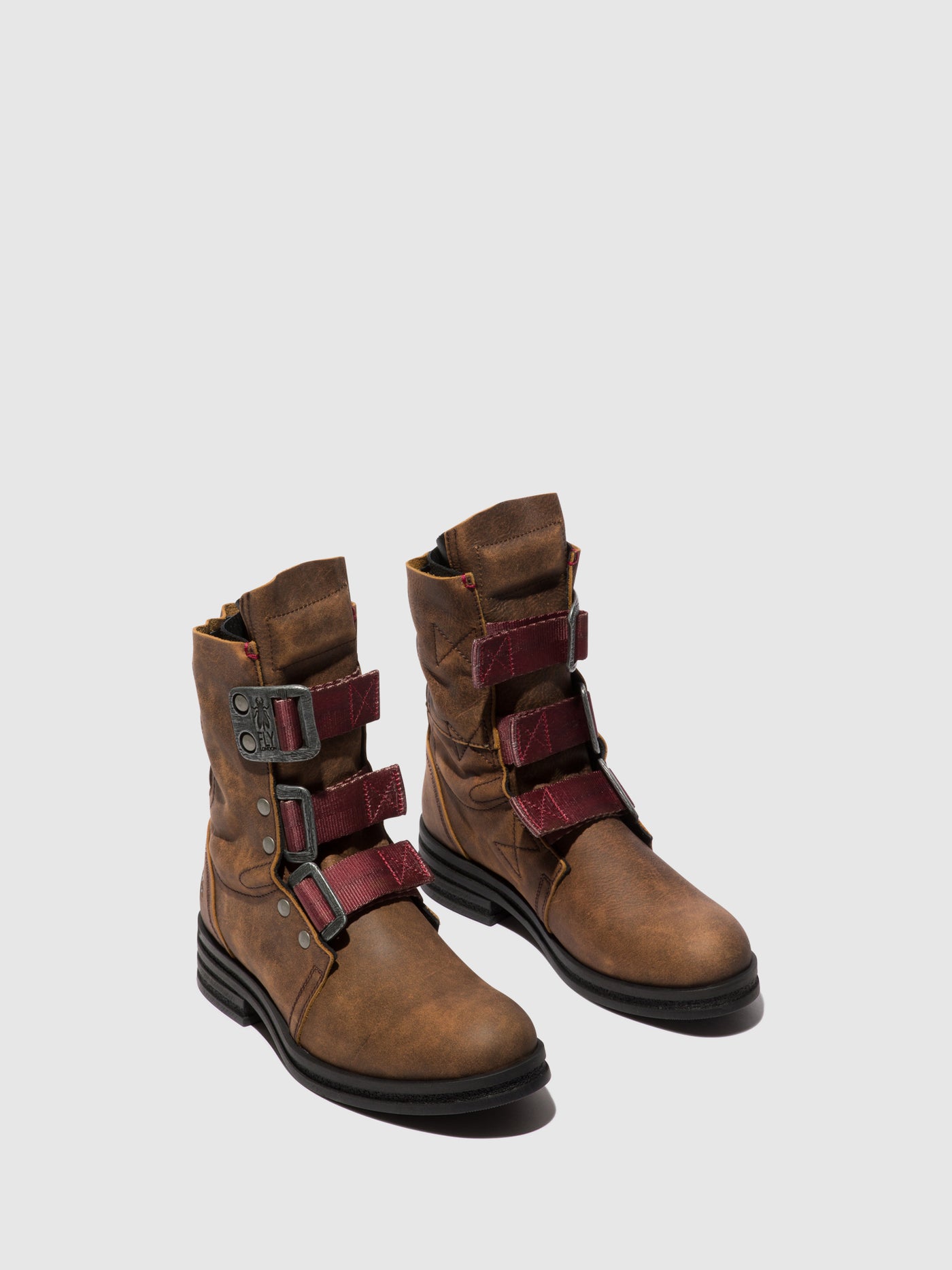 Brown Fly London Buckle Boots Women's Ankle Boots | 963827ZTM