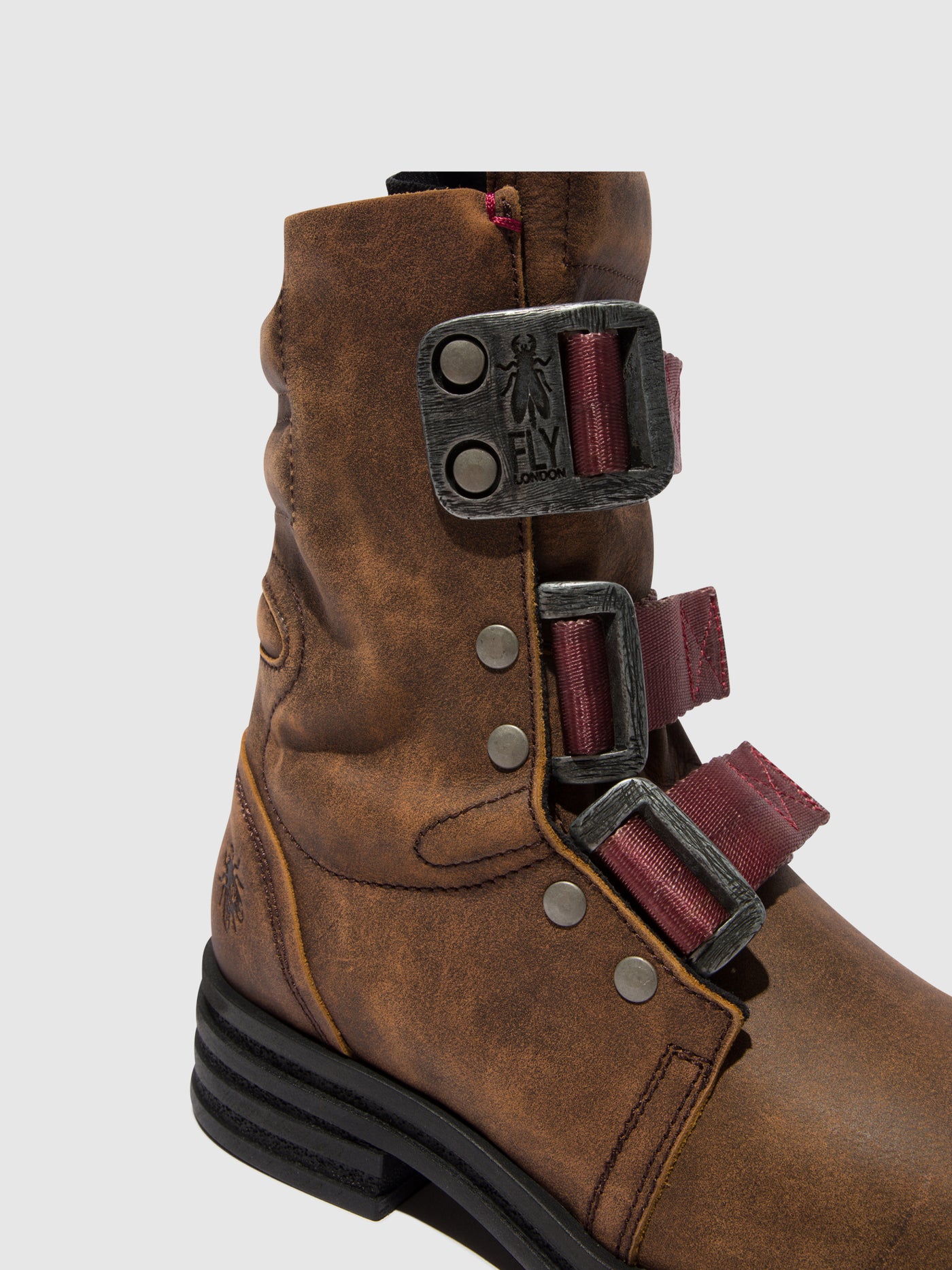 Brown Fly London Buckle Boots Women's Ankle Boots | 963827ZTM