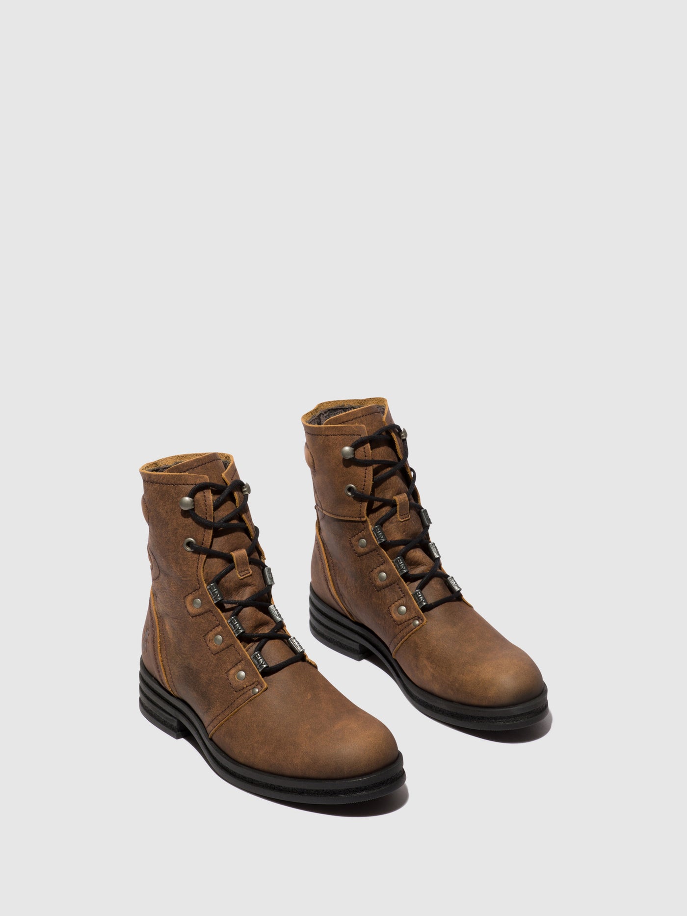 Brown Fly London Lace-up Boots Women's Ankle Boots | 807169WMA