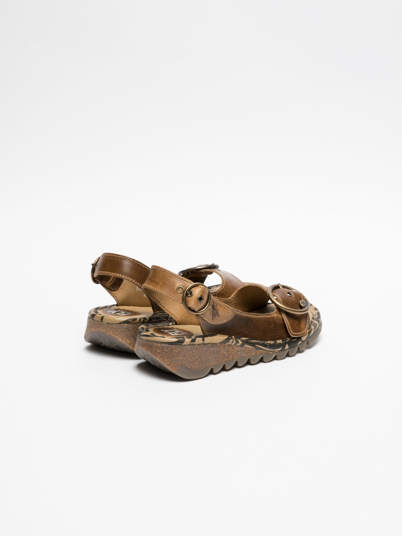 Brown Fly London Peru Buckle Sandals Women's Sandals | 739825YNK