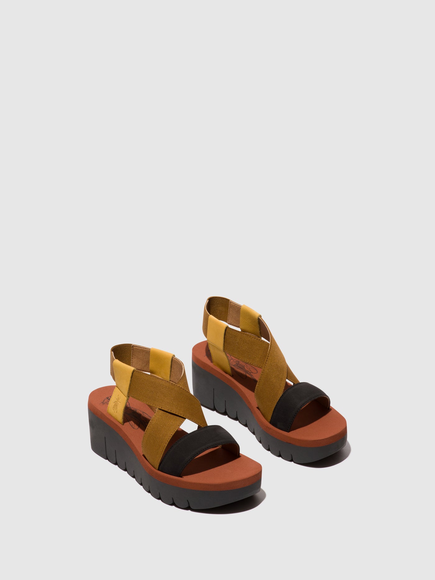 Bumblebee/Camel/Black Fly London Sling-Back Sandals Women's Sandals | 097645HDJ
