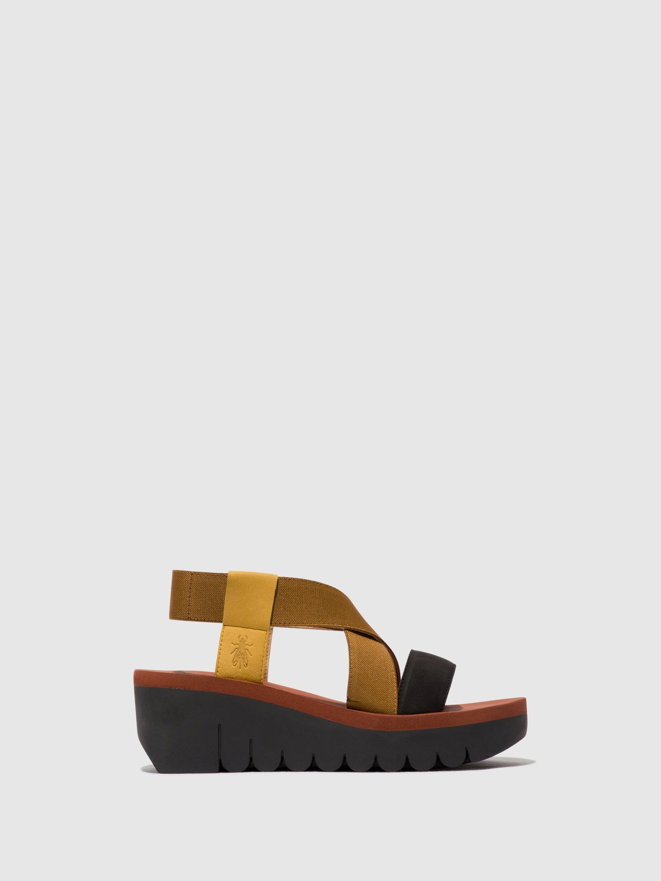Bumblebee/Camel/Black Fly London Sling-Back Sandals Women\'s Sandals | 097645HDJ