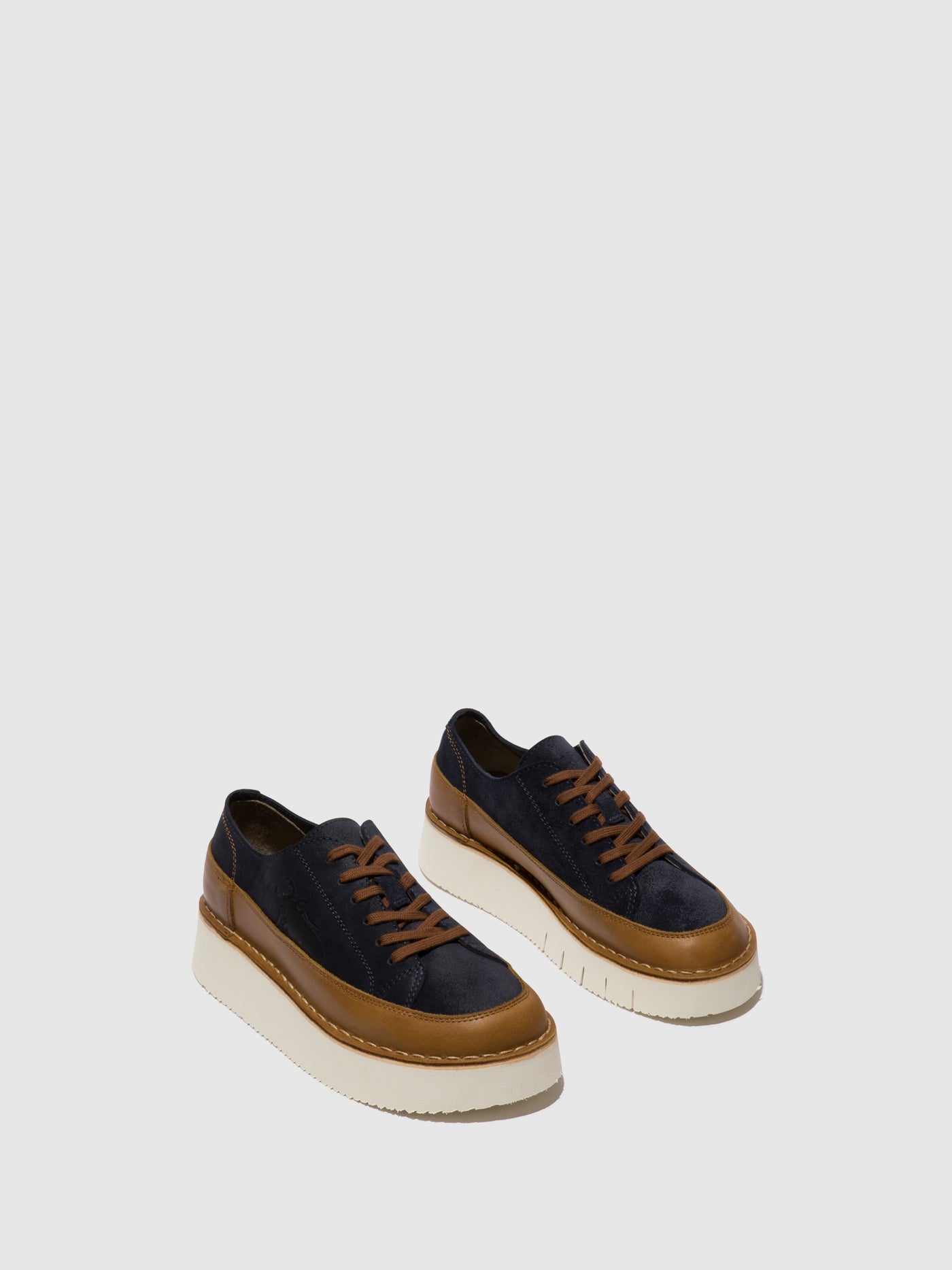 Camel/Navy Fly London Lace-up Men's Sneakers | 561032DXB