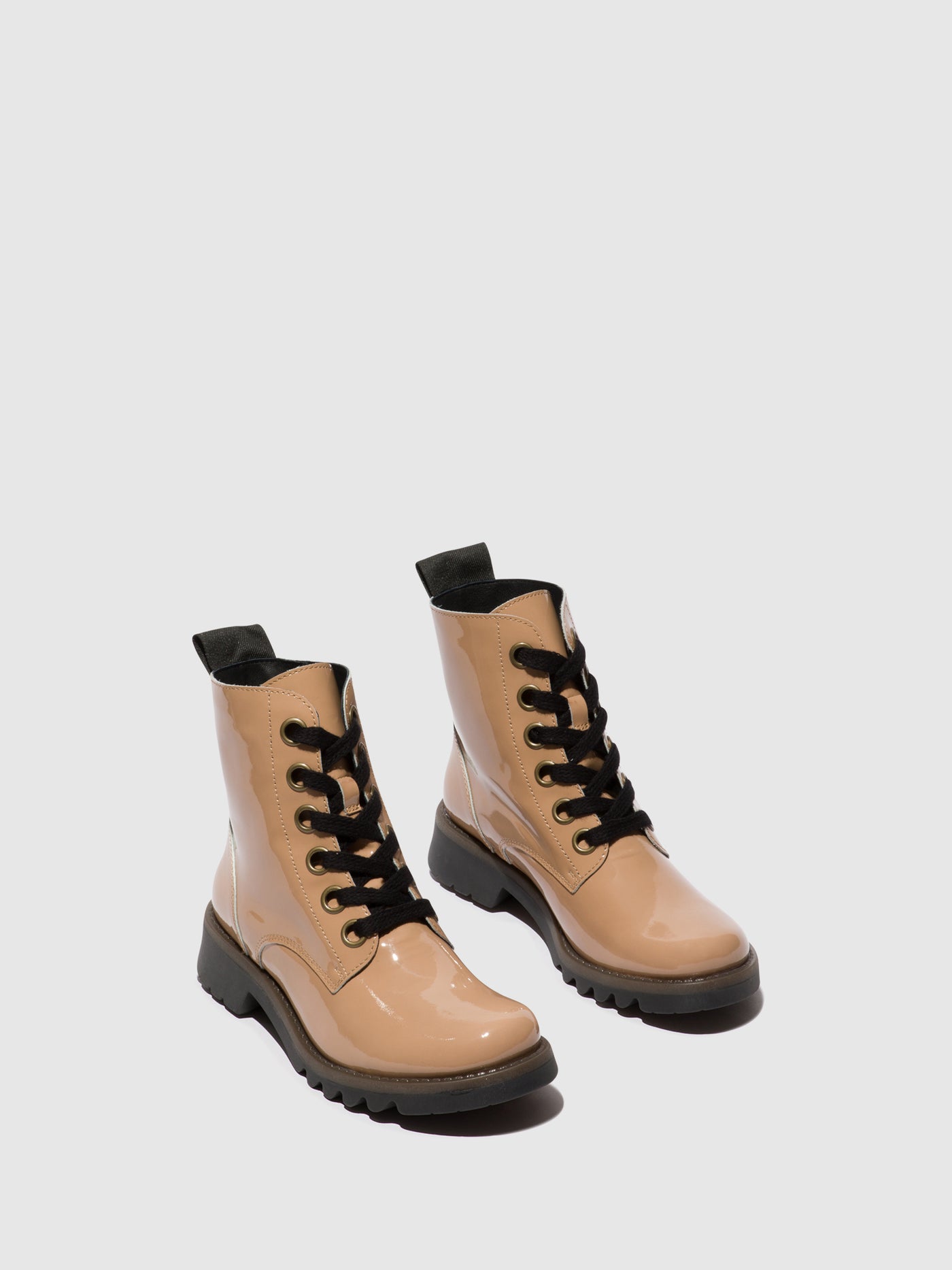 Capuccino (Black Sole) Fly London Lace-up Boots Women's Ankle Boots | 759810DSV