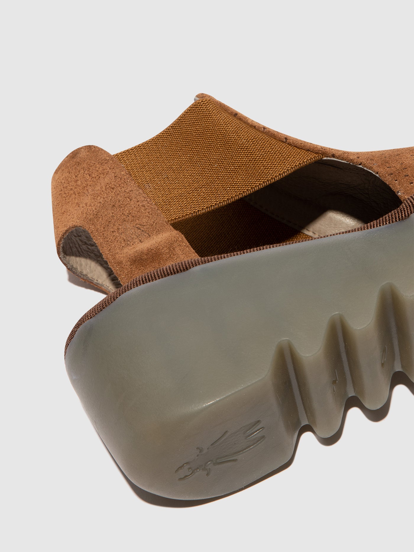 Cognac Fly London Elasticated Sandals Women's Sandals | 730984ZMF