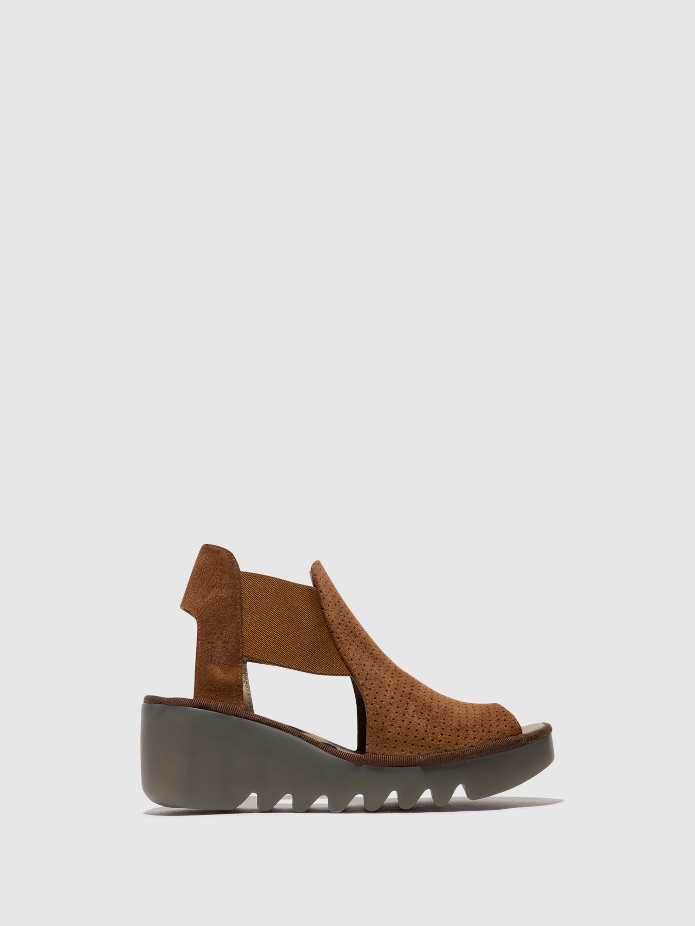 Cognac Fly London Elasticated Sandals Women\'s Sandals | 730984ZMF