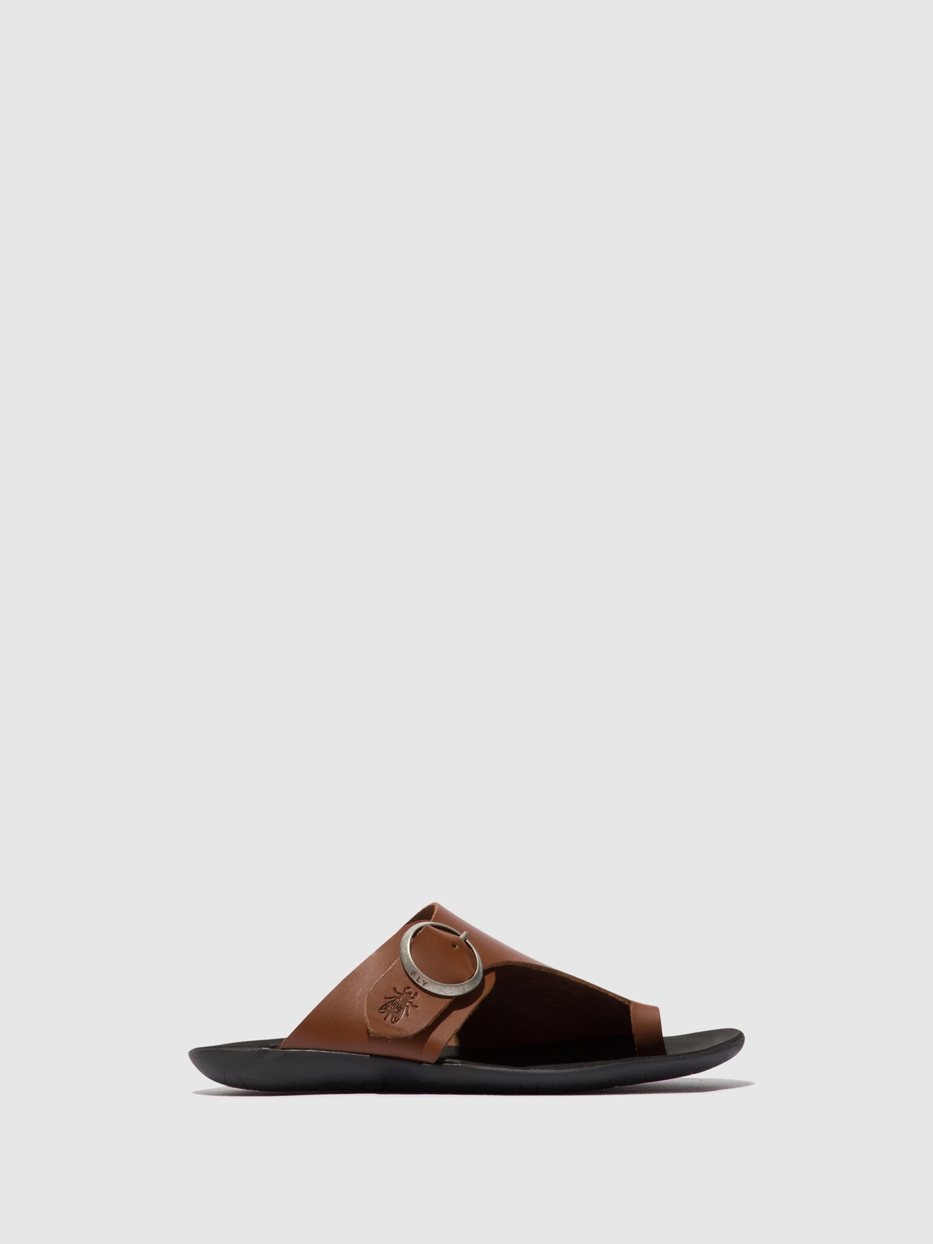 Cognac Fly London Open Toe Women\'s Mules | 706285QOM