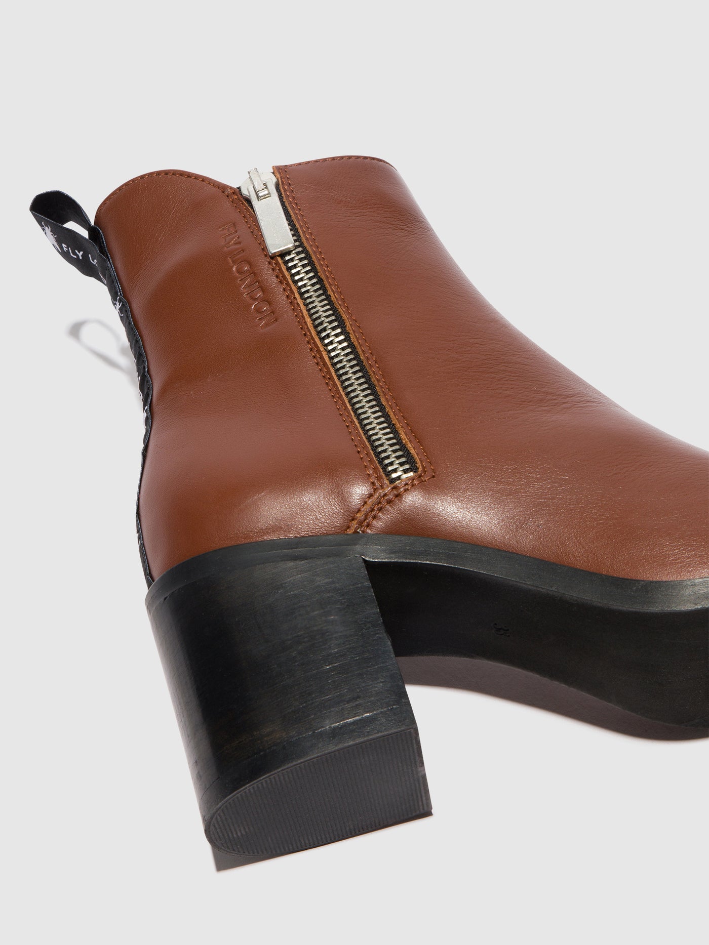 Cognac Fly London Zip Up Boots Women's Ankle Boots | 526709ZOR