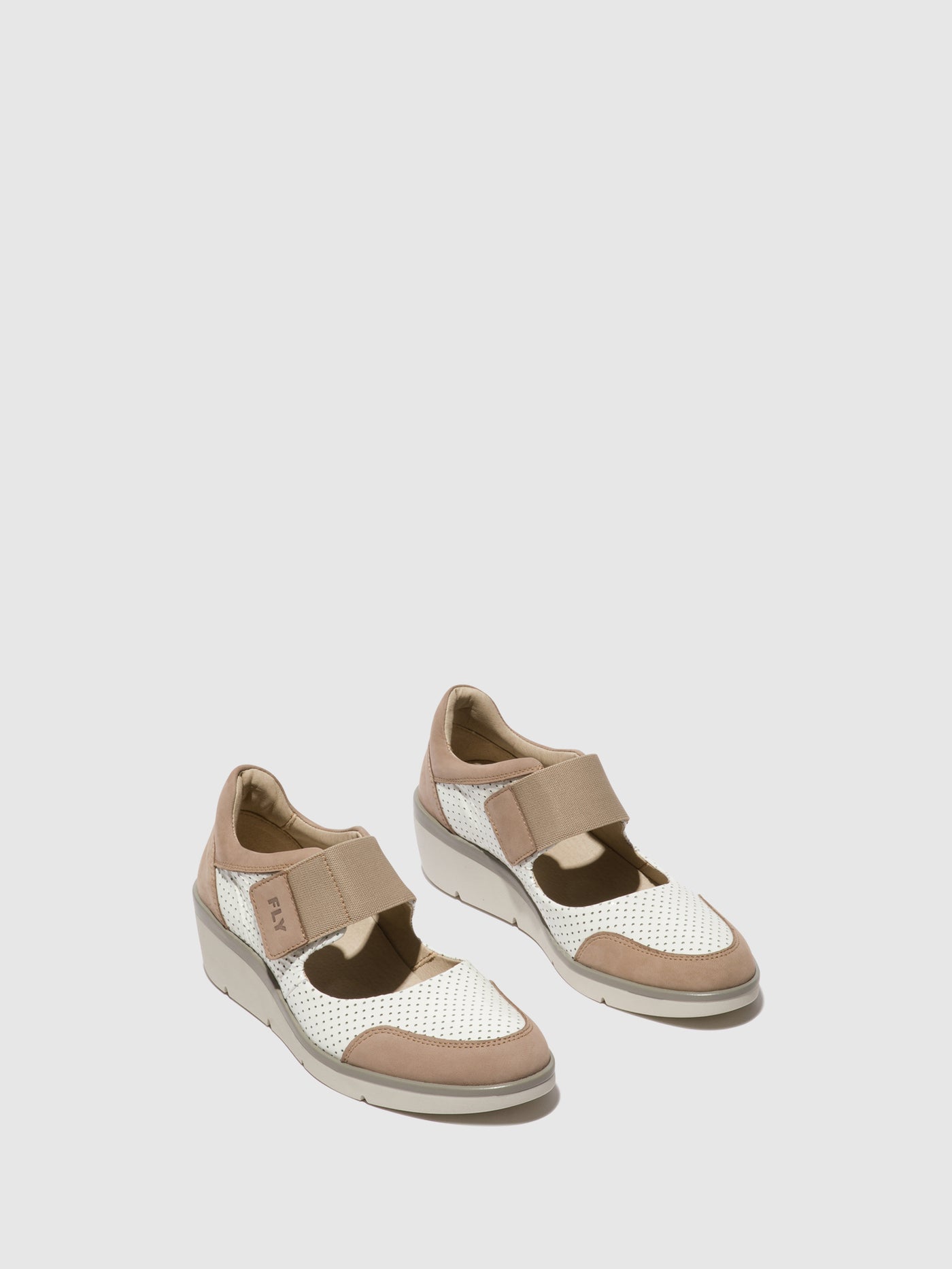 Concrete/Offwhite Fly London Velcro Shoes Women's Shoes | 145069QVZ