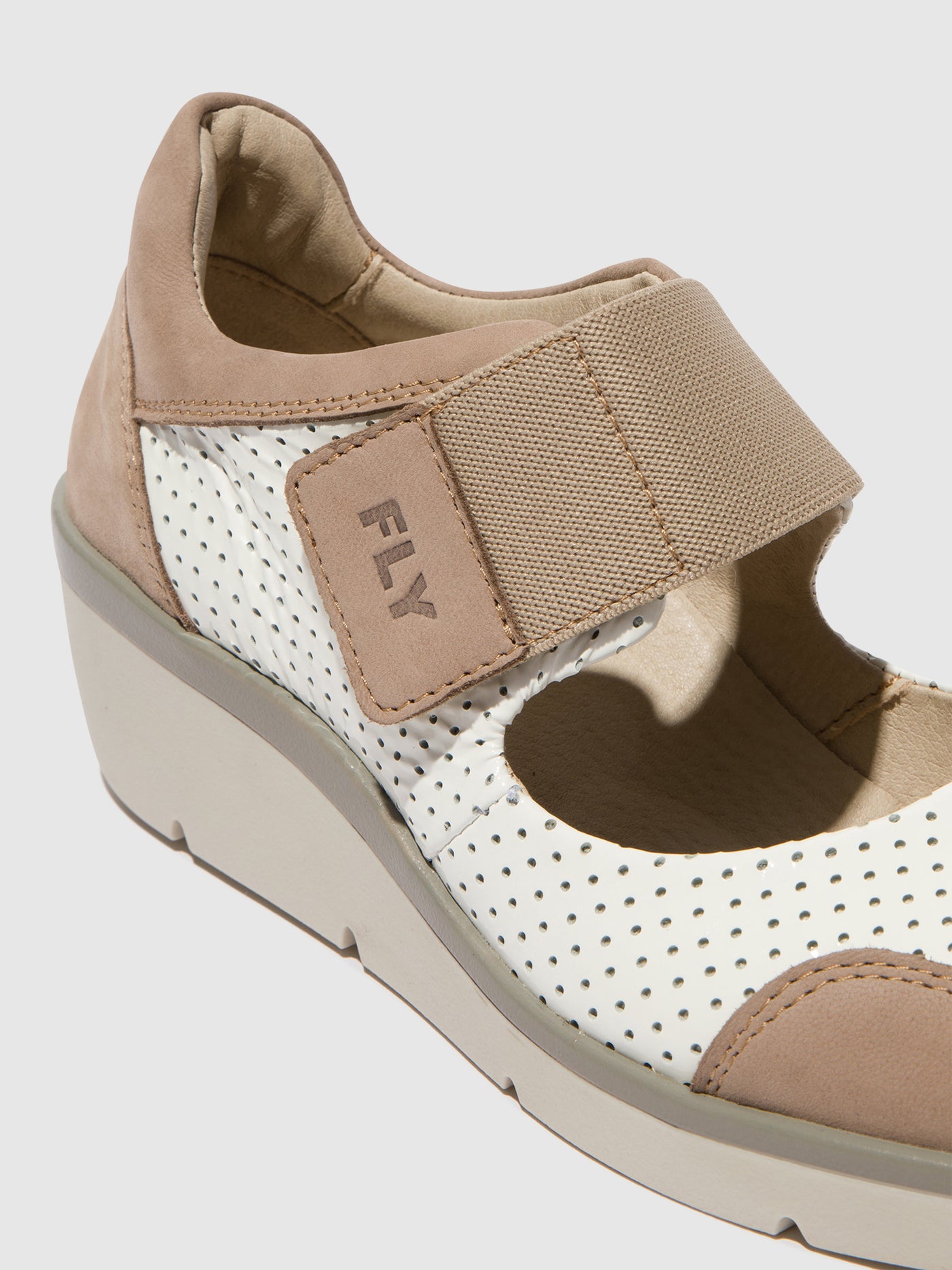 Concrete/Offwhite Fly London Velcro Shoes Women's Shoes | 145069QVZ