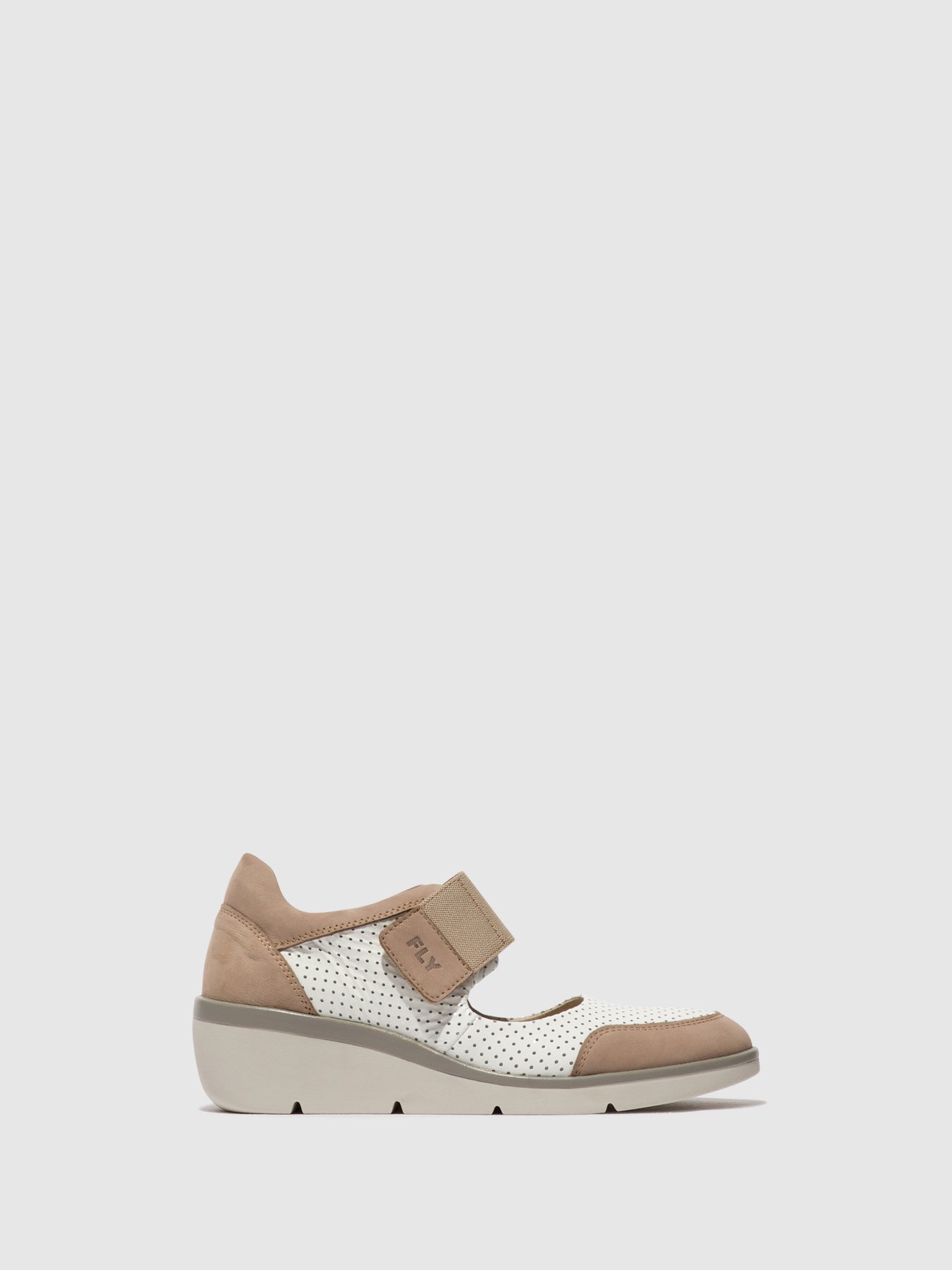 Concrete/Offwhite Fly London Velcro Shoes Women\'s Shoes | 145069QVZ