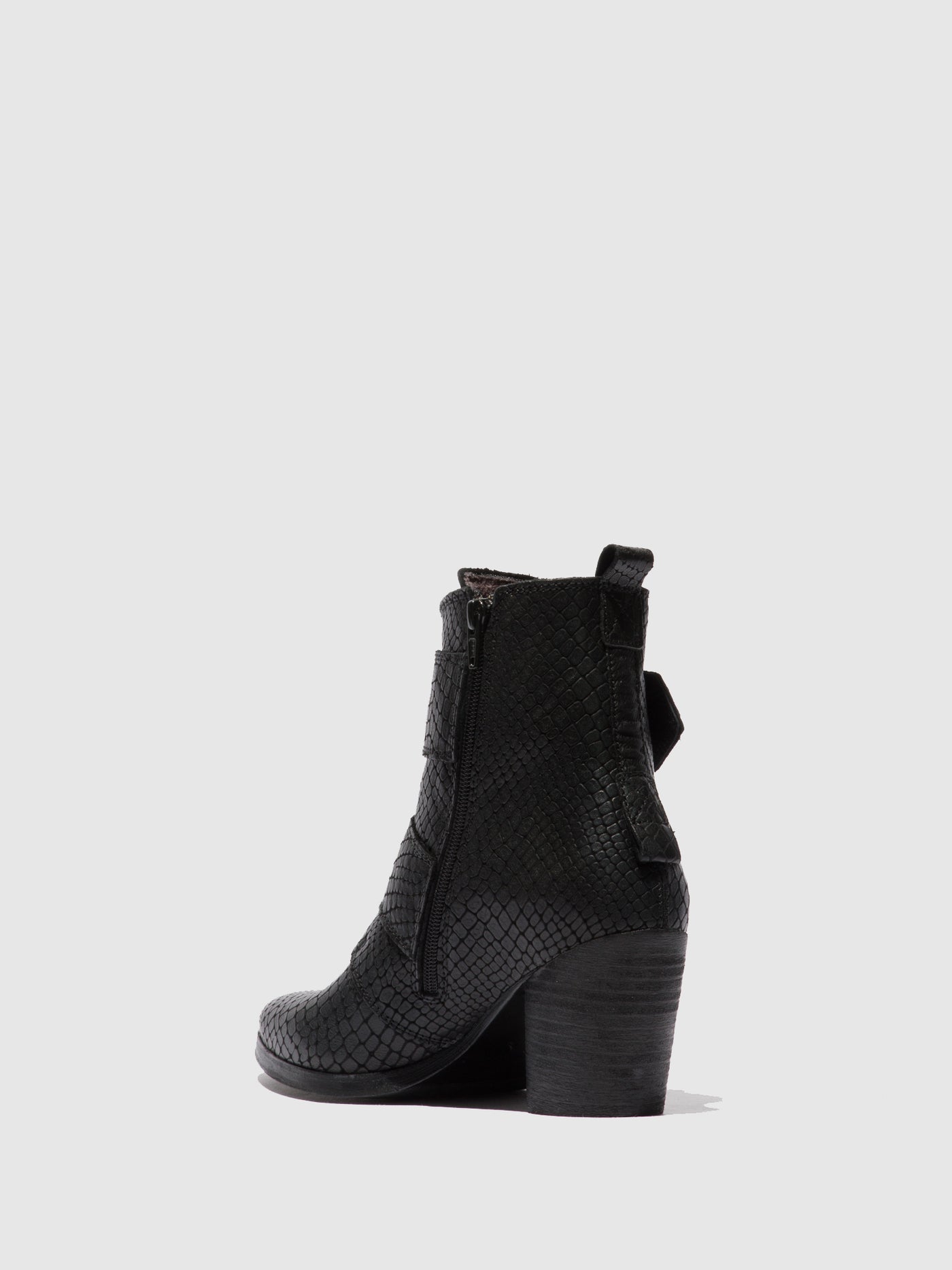 Croco Black Fly London Buckle Boots Women's Ankle Boots | 013497LVI