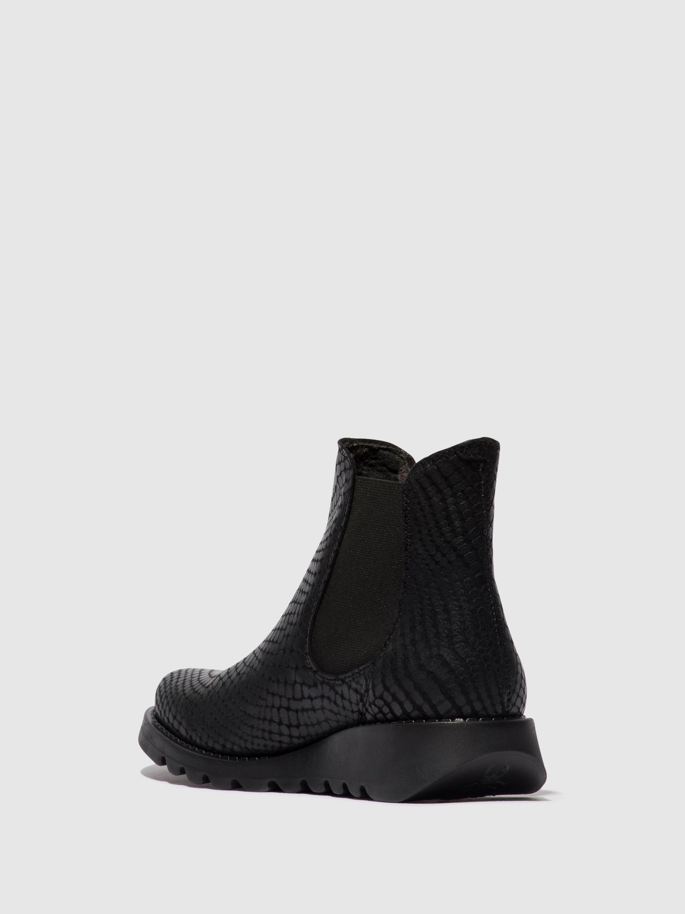 Croco Black Fly London Chelsea Boots SALV Women's Ankle Boots | 063452IPM