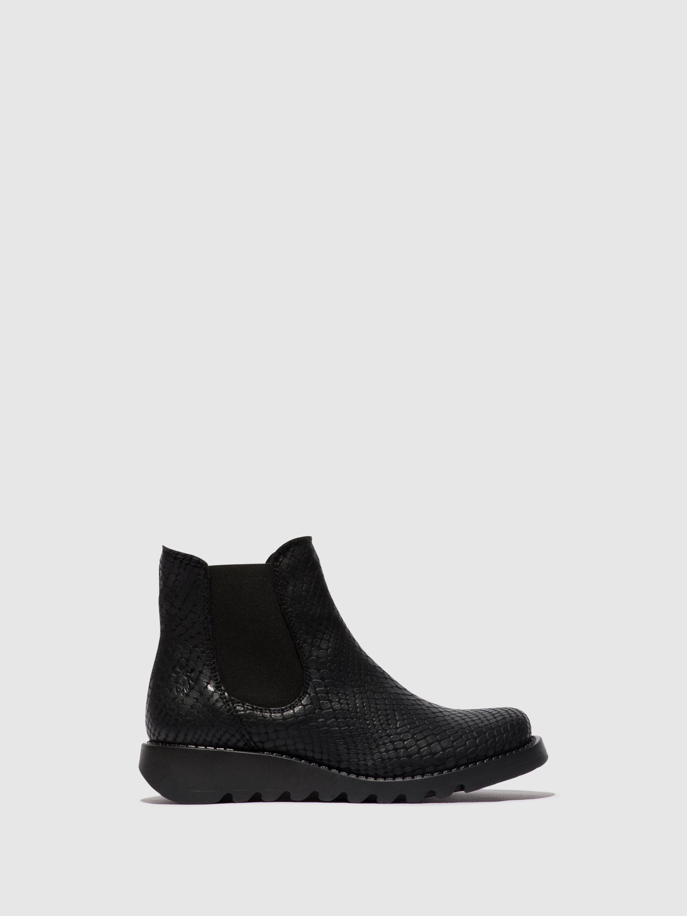Croco Black Fly London Chelsea Boots SALV Women\'s Ankle Boots | 063452IPM