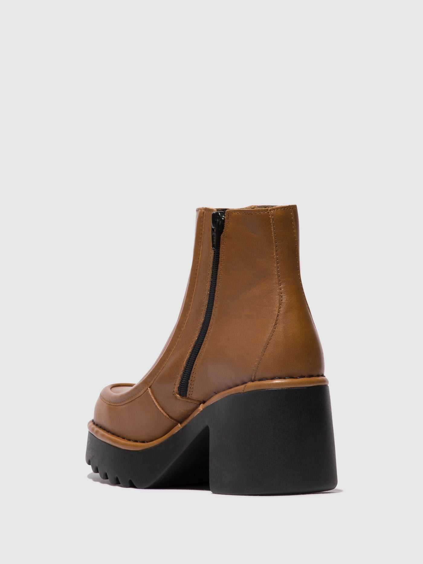 Cuoio Fly London Zip Up Boots Women's Ankle Boots | 259081KXN