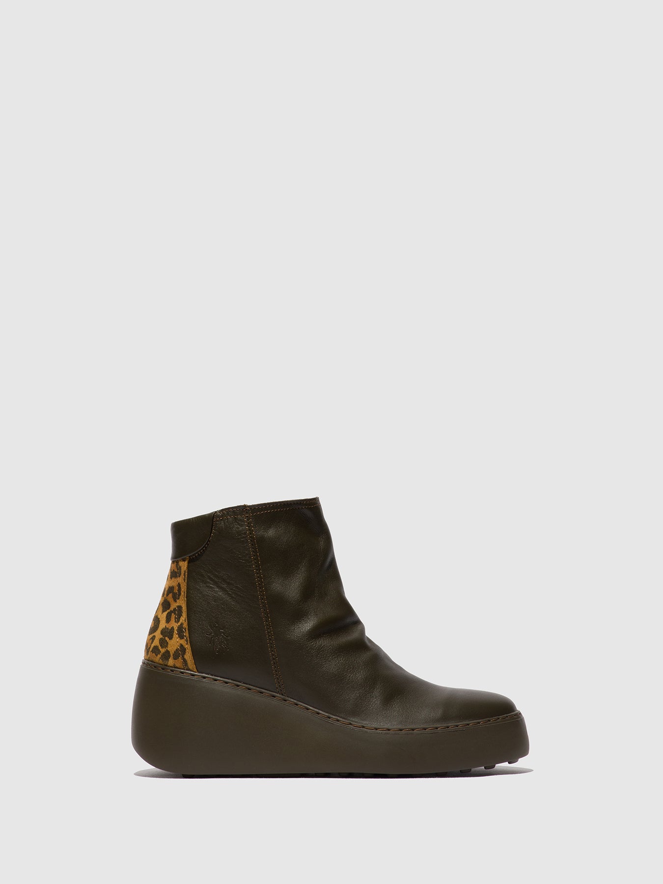 DarkGreen/Tan Fly London Zip Up Boots Women\'s Ankle Boots | 782039UWZ