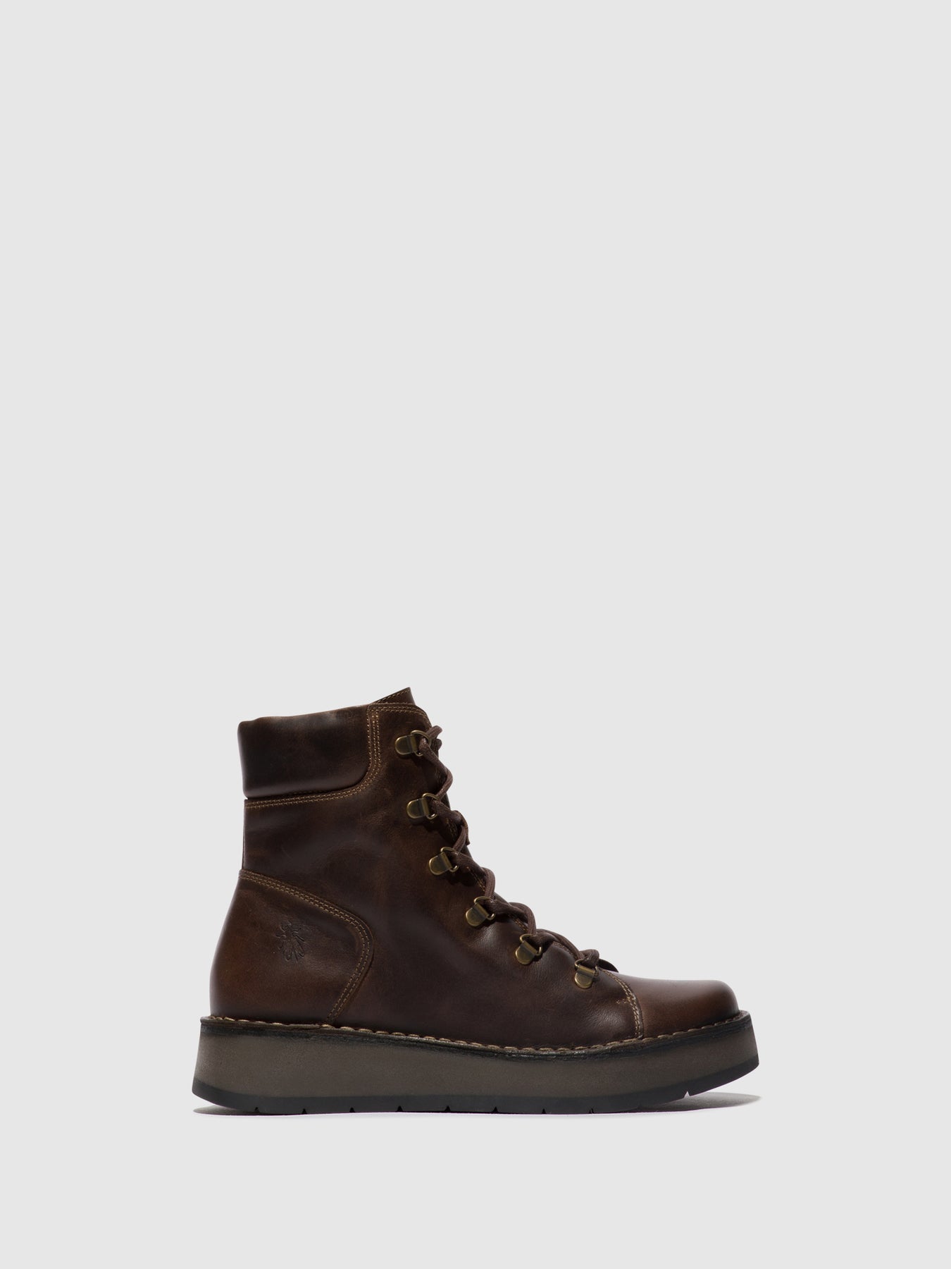 Dark Brown Fly London Lace-up Boots Women\'s Ankle Boots | 745986OLS
