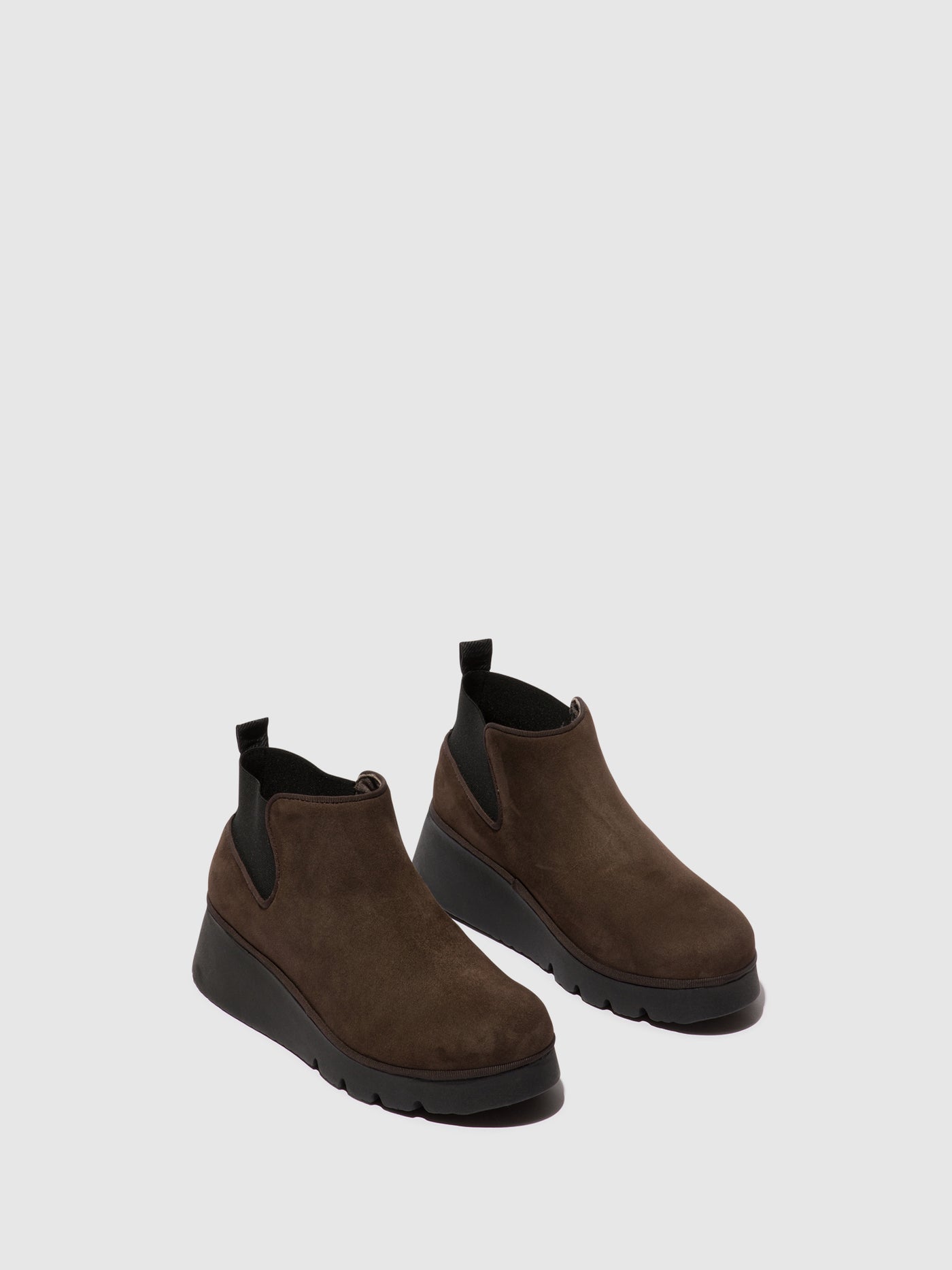 Dark Taupe Fly London Elasticated Women's Ankle Boots | 473258BLI