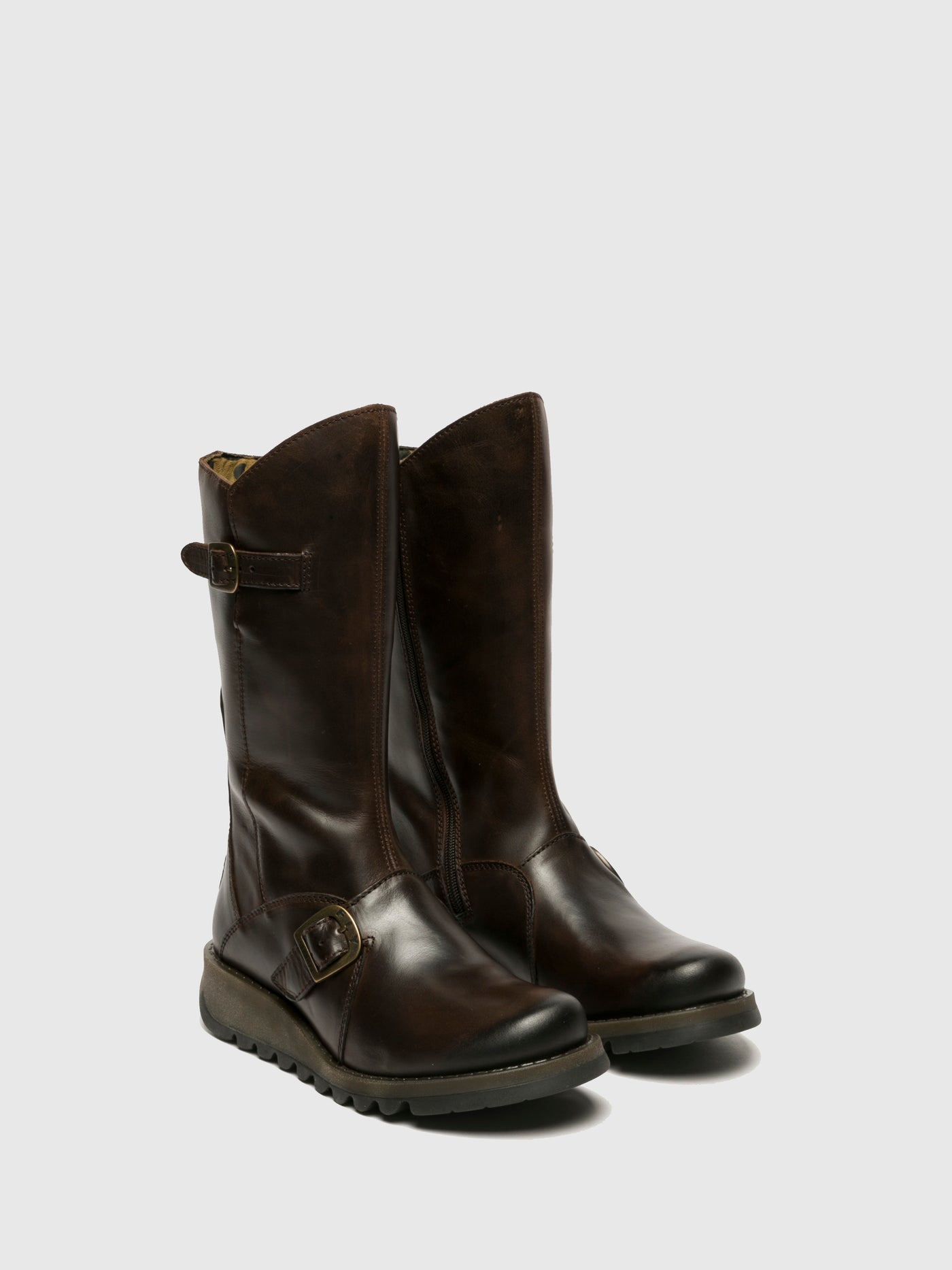 Dk Brown Fly London Buckle Boots MES 2 Women's Boots | 940723AGM